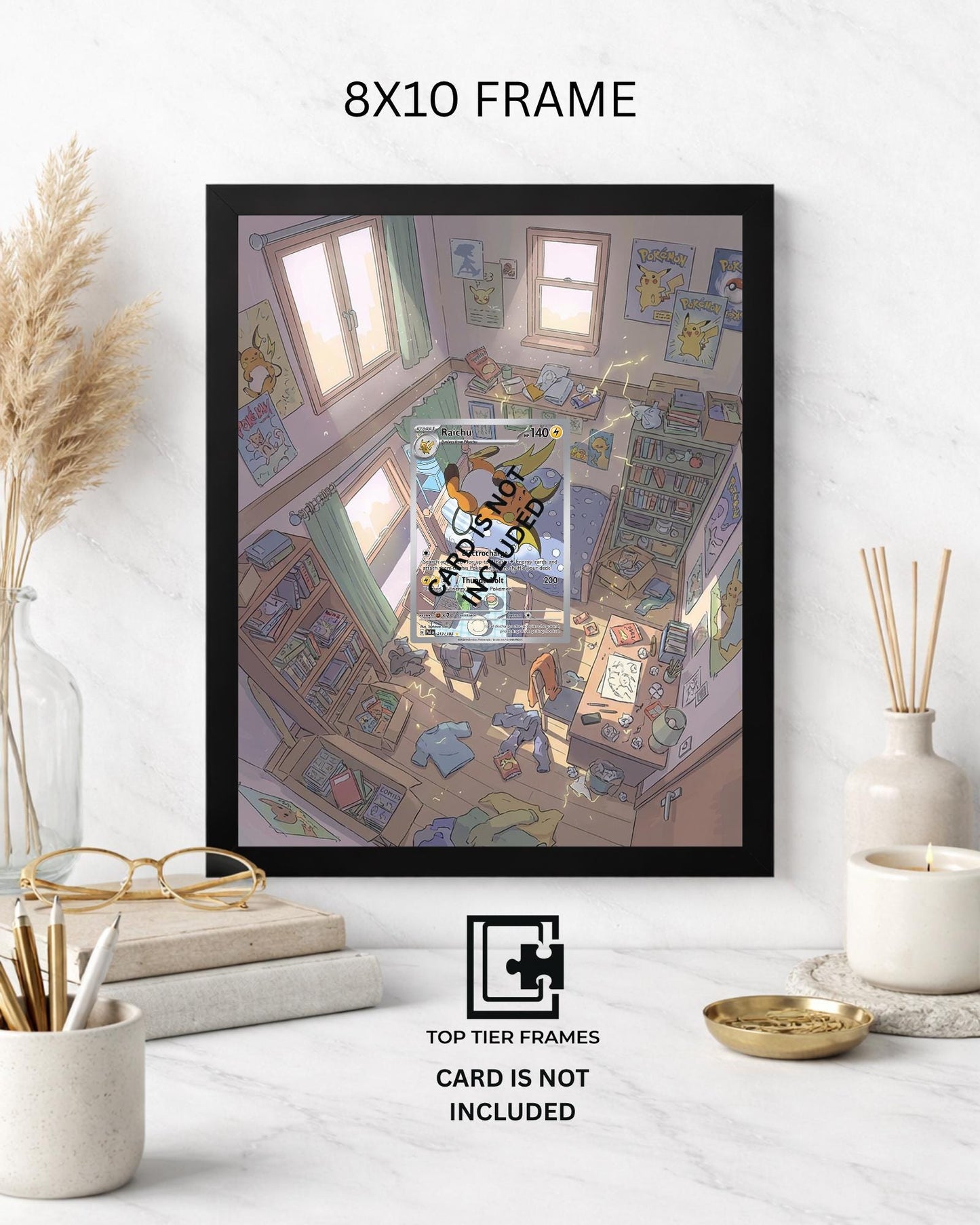 Premium Frame for Raichu 211/193 | 8x10 / 5x7 Graded Slab or Raw Card Display | Extended Art Wall Decor