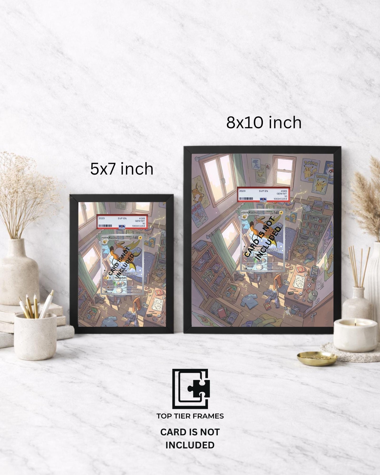 Premium Frame for Raichu 211/193 | 8x10 / 5x7 Graded Slab or Raw Card Display | Extended Art Wall Decor