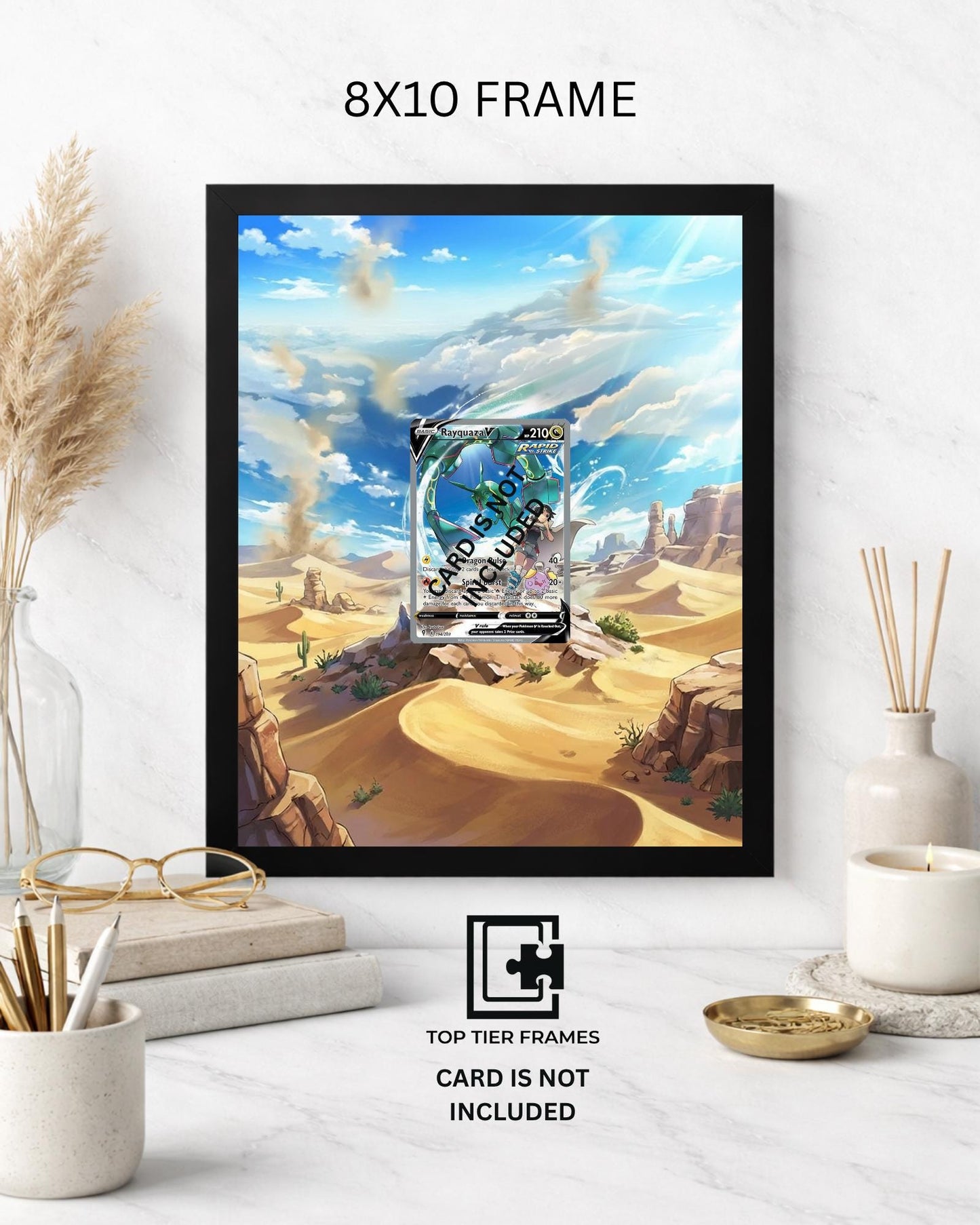 Premium Frame for Rayquaza V | 8x10 / 5x7 Graded Slab or Raw Card Display | Extended Art Wall Decor