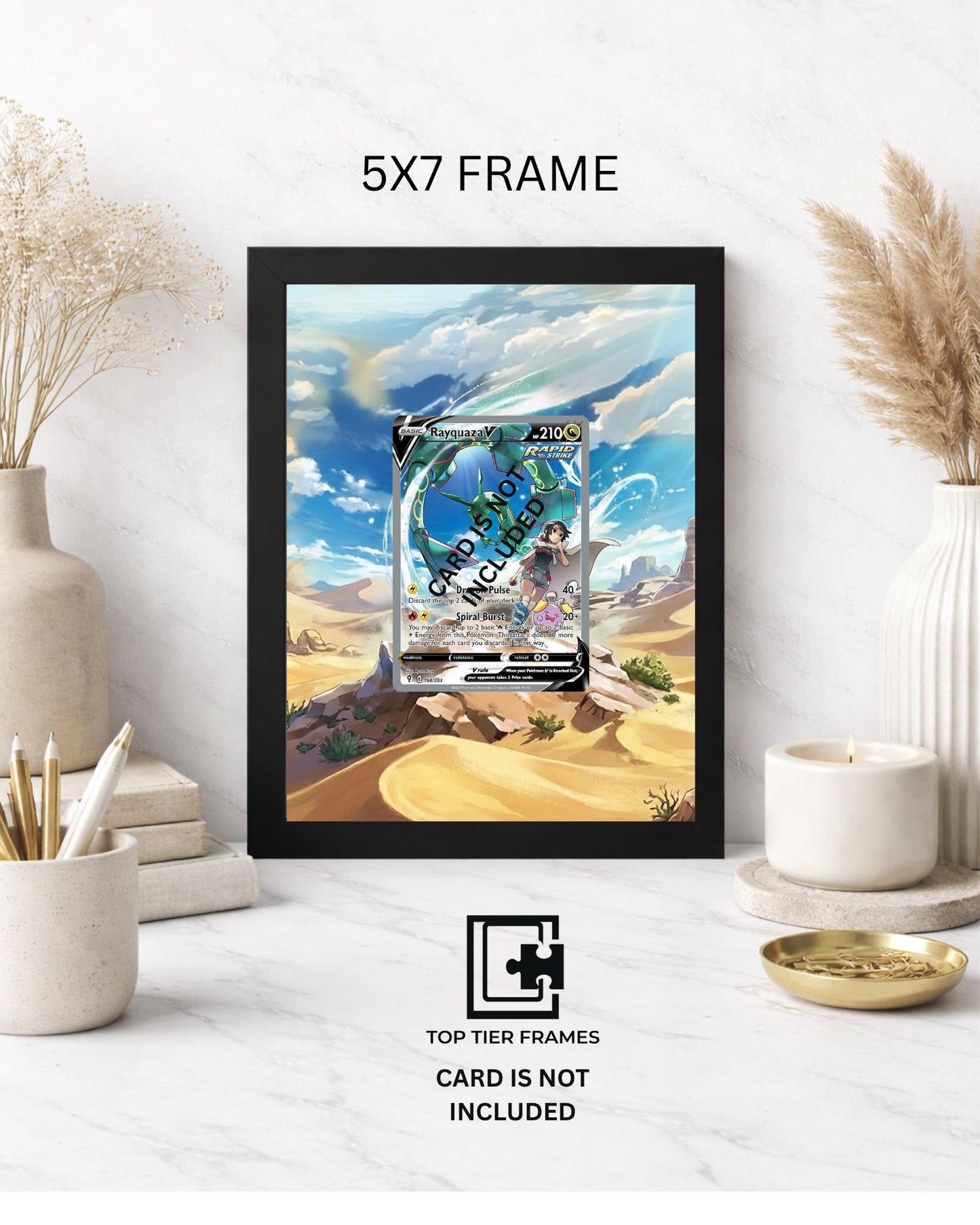 Premium Frame for Rayquaza V | 8x10 / 5x7 Graded Slab or Raw Card Display | Extended Art Wall Decor