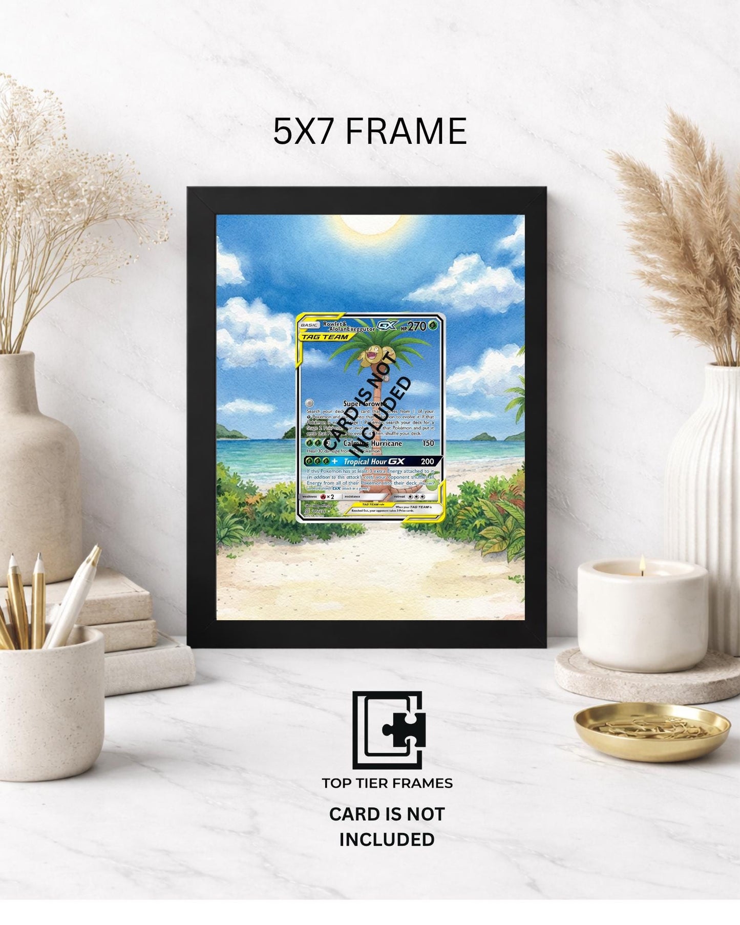 Premium Frame for Rowlet and Exeggutor GX | 8x10 / 5x7 Graded Slab or Raw Card Display | Extended Art Wall Decor