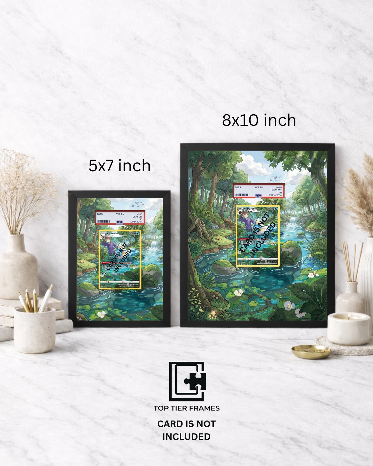 Premium Frame for Vaporeon TG02/TG30 | 8x10 / 5x7 Graded Slab or Raw Card Display | Extended Art Wall Decor