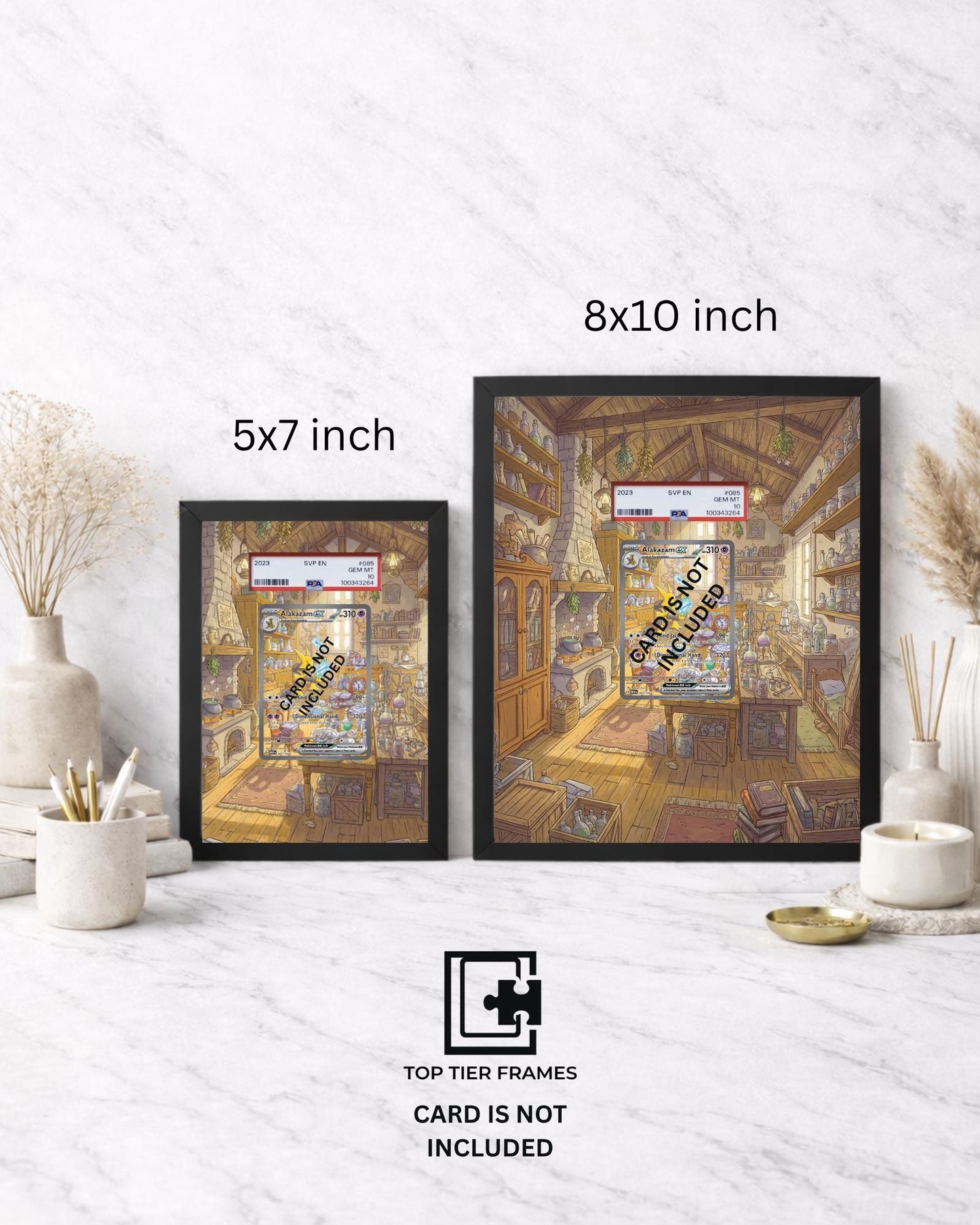 Premium Frame for Alakazam 201/165 | 8x10 / 5x7 Graded Slab or Raw Card Display | Extended Art Wall Decor