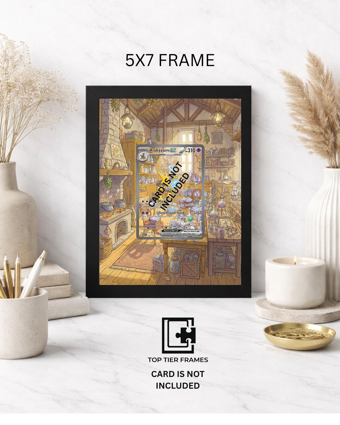 Premium Frame for Alakazam 201/165 | 8x10 / 5x7 Graded Slab or Raw Card Display | Extended Art Wall Decor