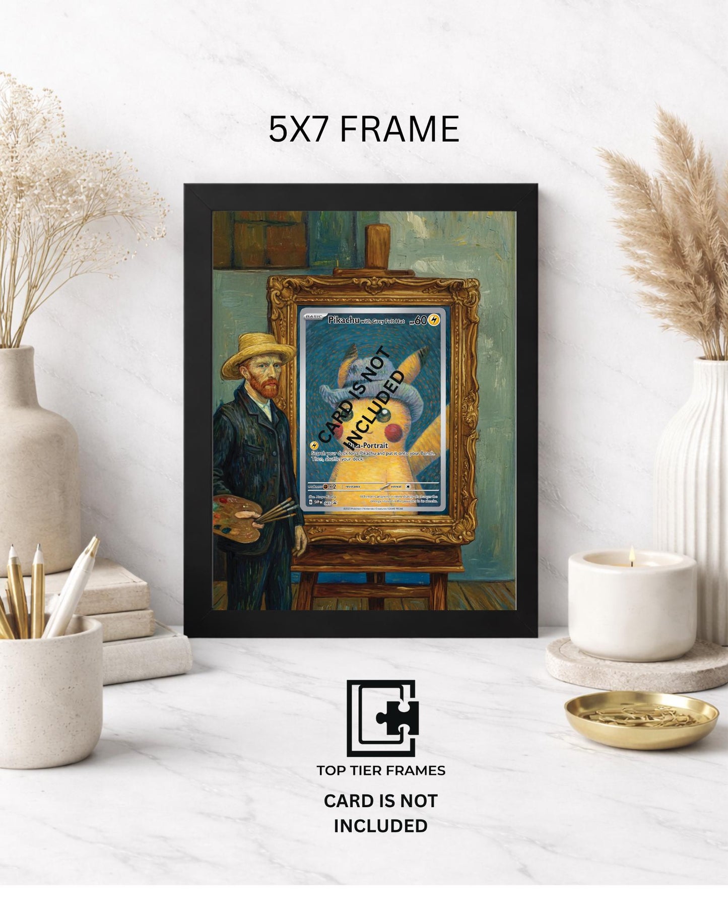 Premium Frame for Pikachu Van Gogh Inspired Promo | 8x10 / 5x7 Graded Slab or Raw Card Display | Extended Art Wall Decor