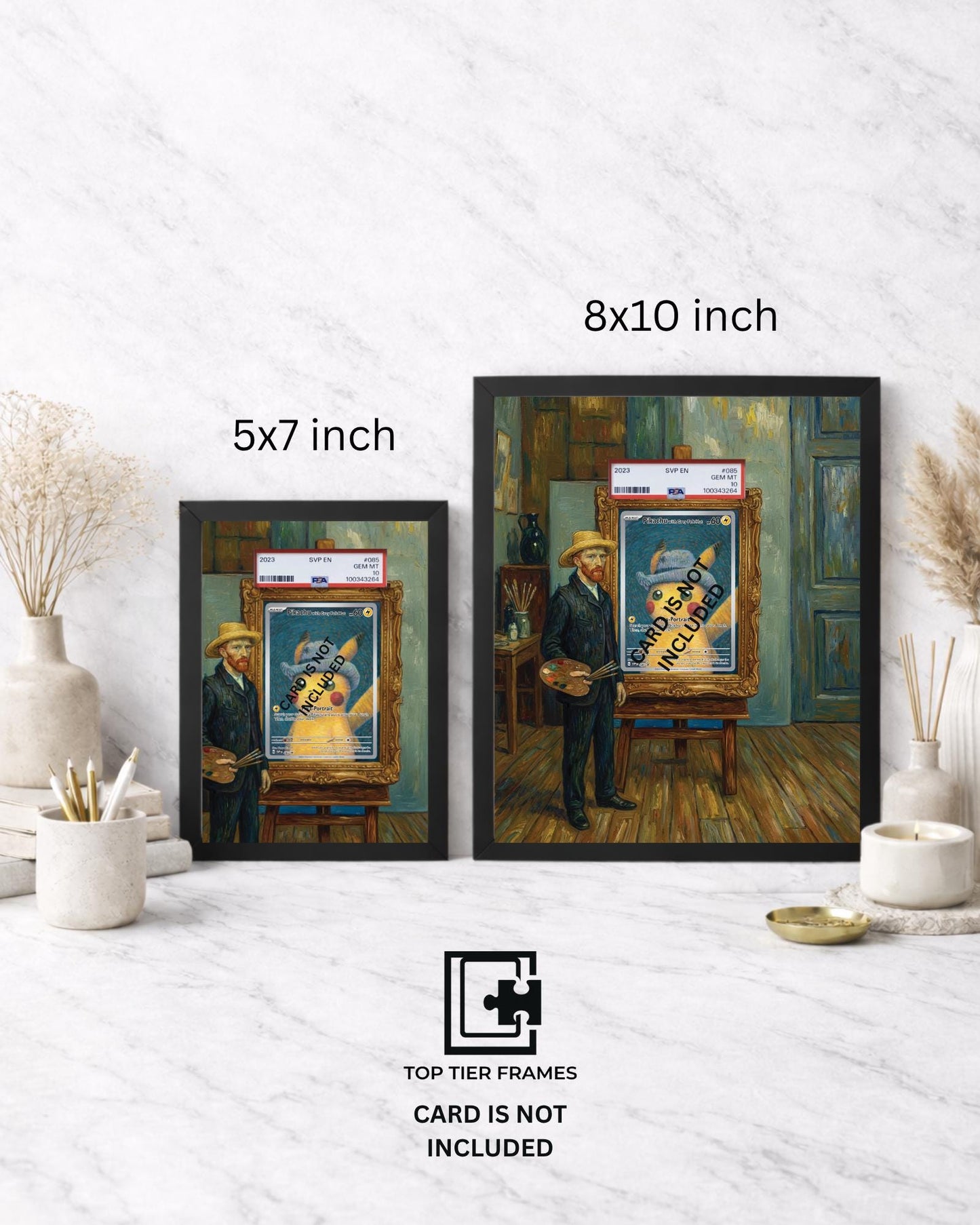 Premium Frame for Pikachu Van Gogh Inspired Promo | 8x10 / 5x7 Graded Slab or Raw Card Display | Extended Art Wall Decor
