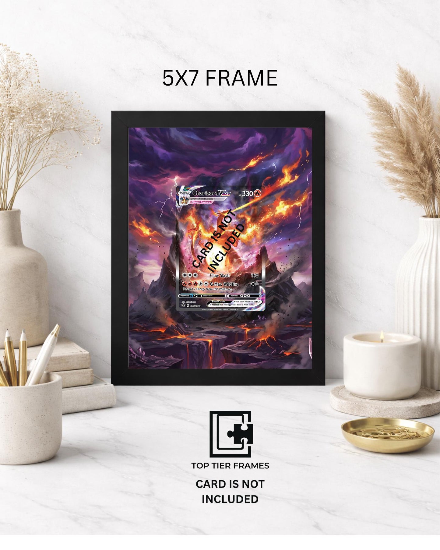 Premium Frame for Charizard SWSH261 | 8x10 / 5x7 Graded Slab or Raw Card Display | Extended Art Wall Decor
