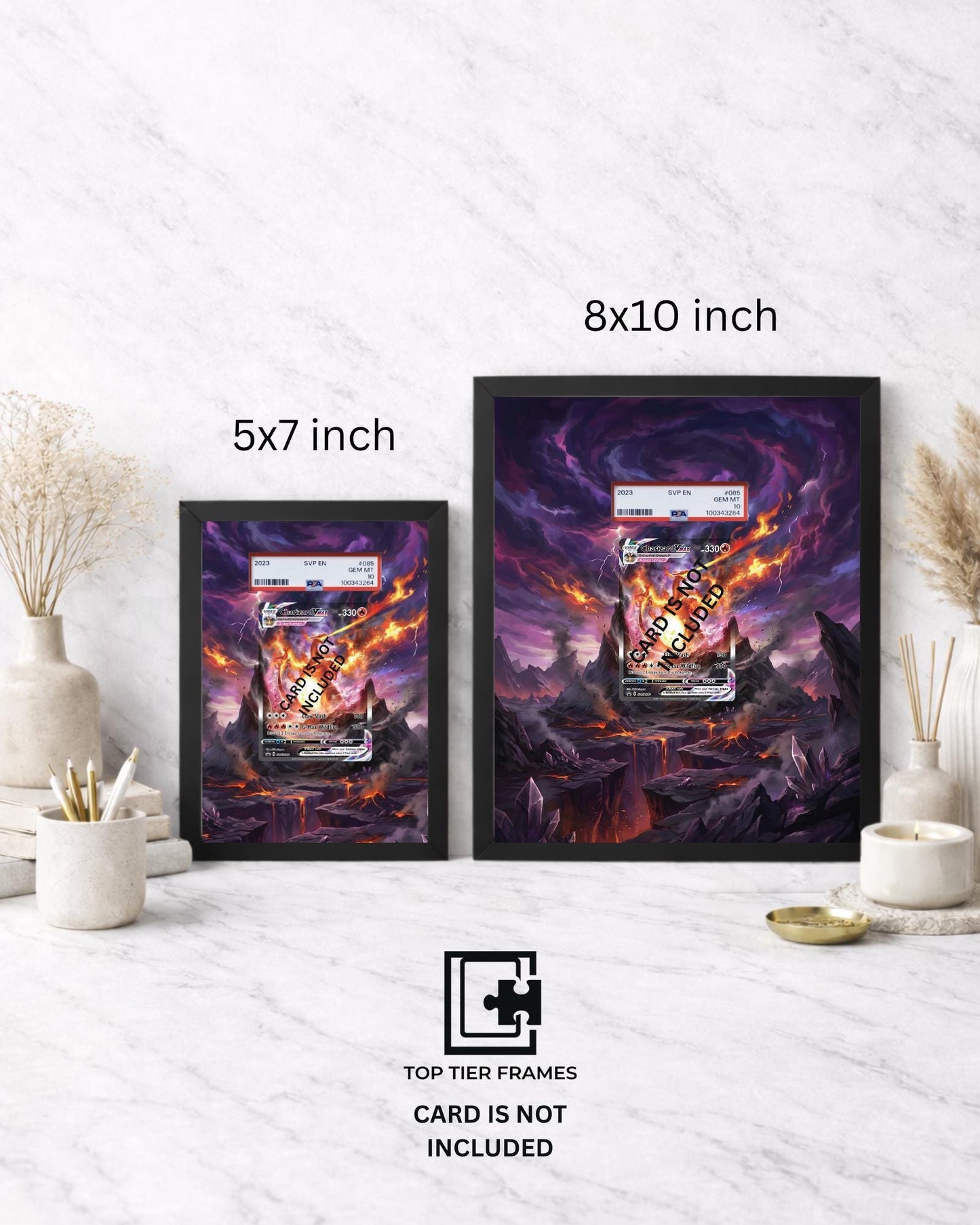 Premium Frame for Charizard SWSH261 | 8x10 / 5x7 Graded Slab or Raw Card Display | Extended Art Wall Decor