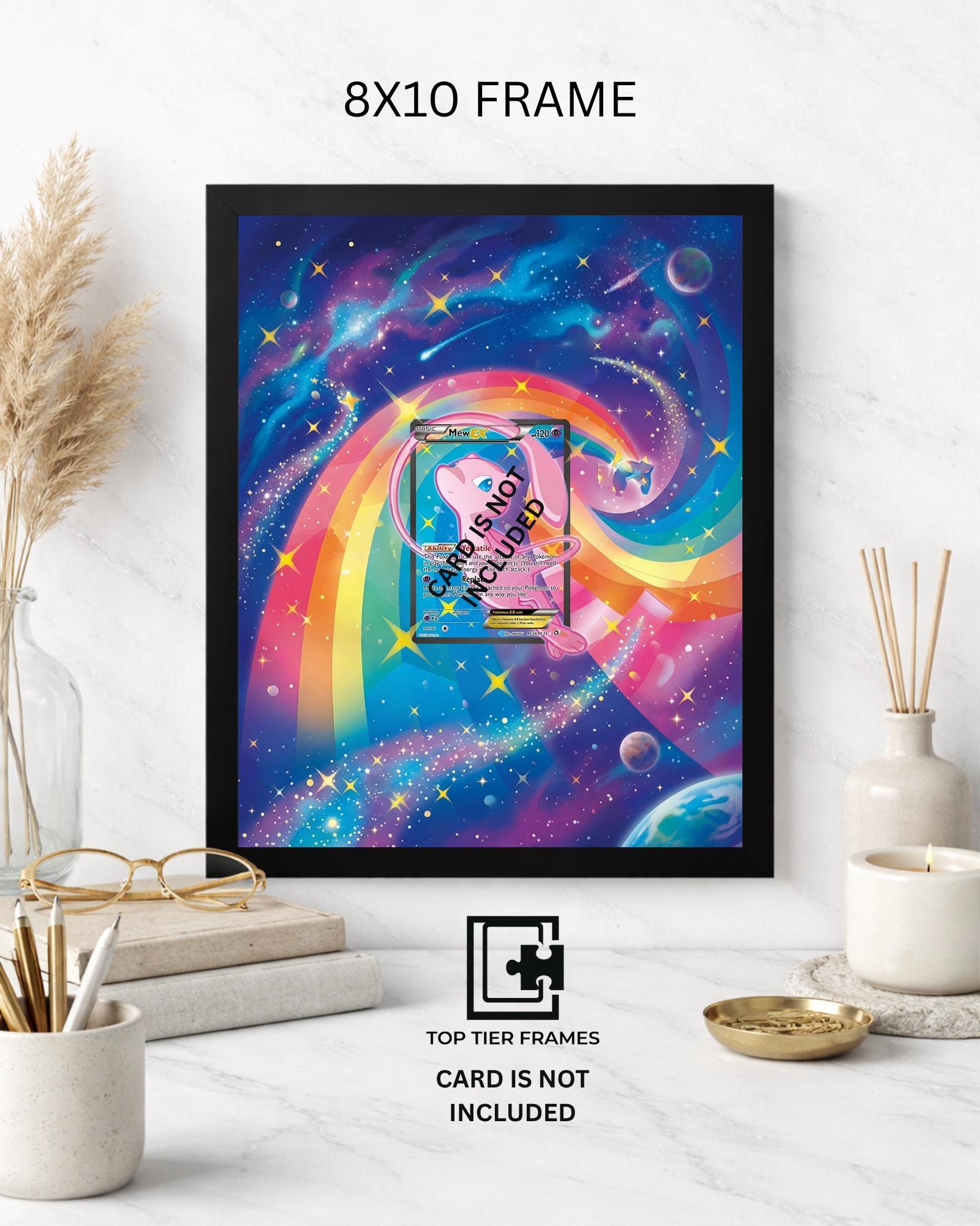 Mew Ex Pokémon TCG card display frame - extended art wall decor