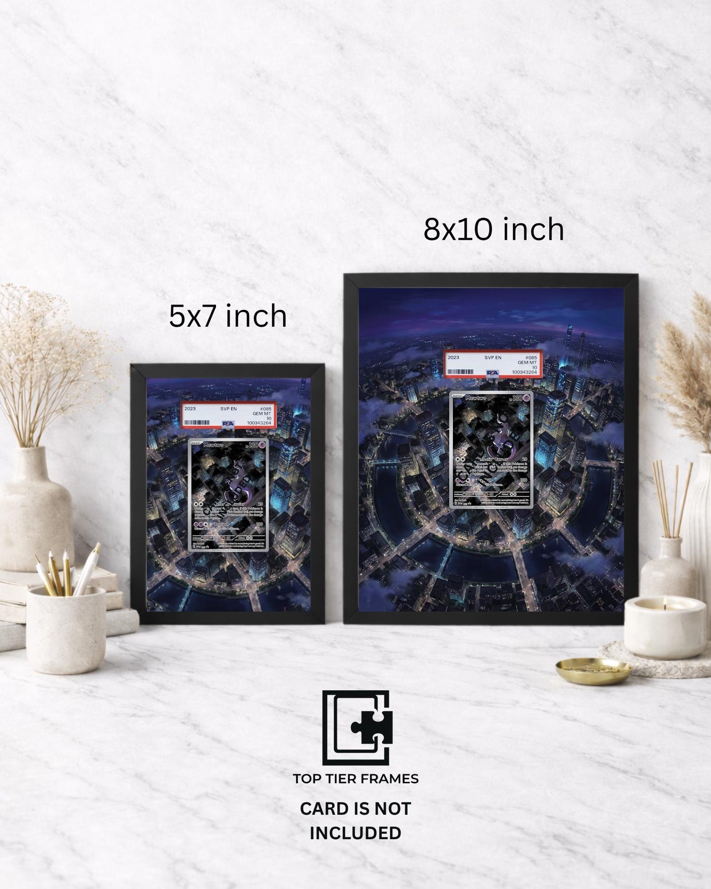 Premium Frame for Mewtwo 052 Promo | 8x10 / 5x7 Graded Slab or Raw Card Display | Extended Art Wall Decor
