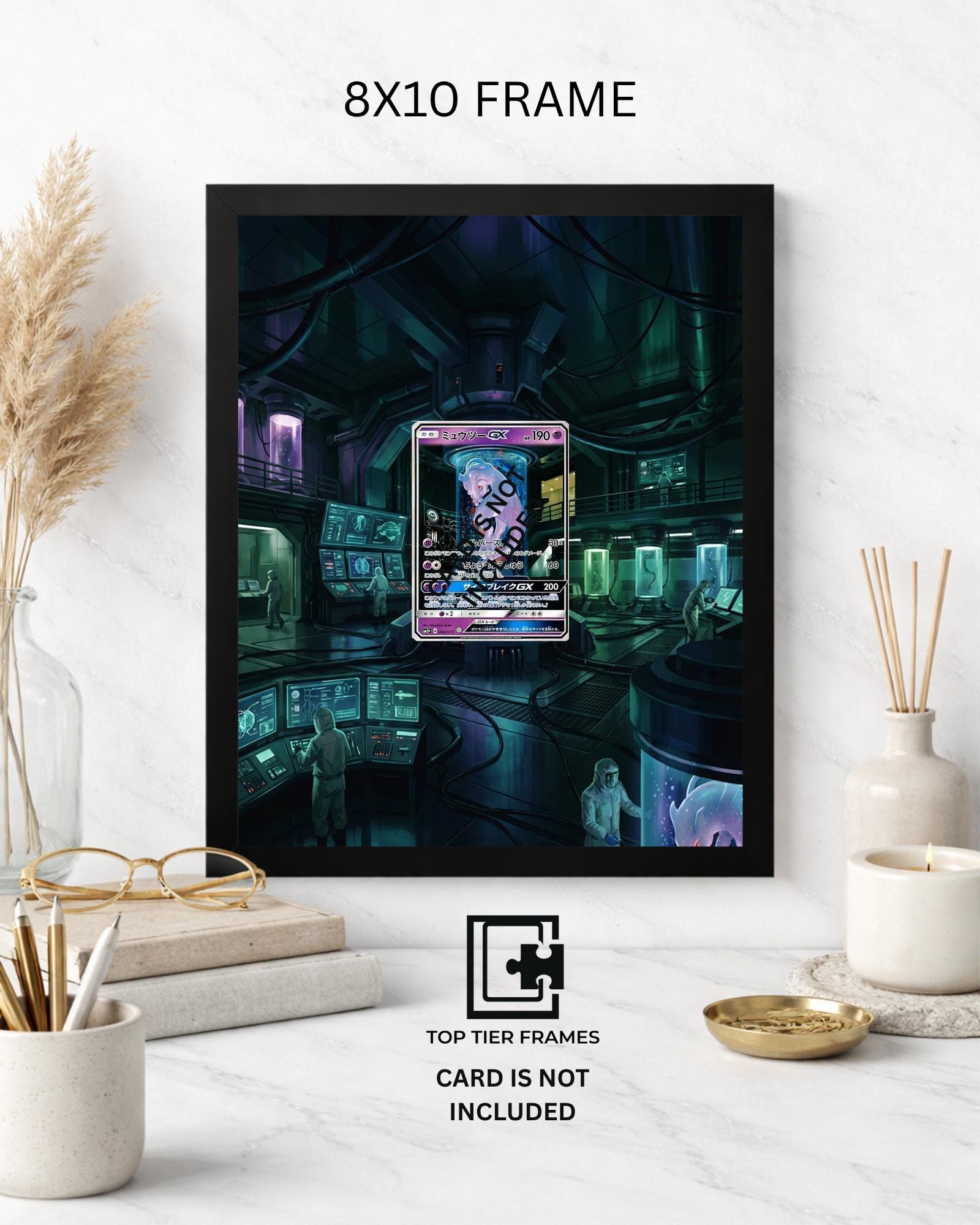 Mewtwo GX Pokémon TCG card display frame - extended art wall decor