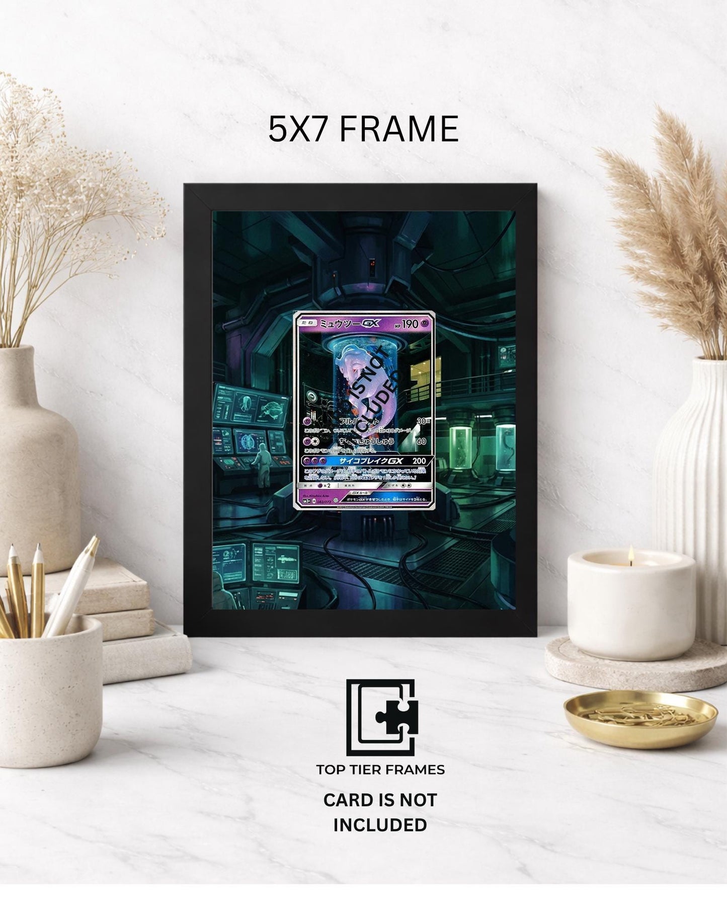 Premium Frame for Mewtwo GX | 8x10 / 5x7 Graded Slab or Raw Card Display | Extended Art Wall Decor
