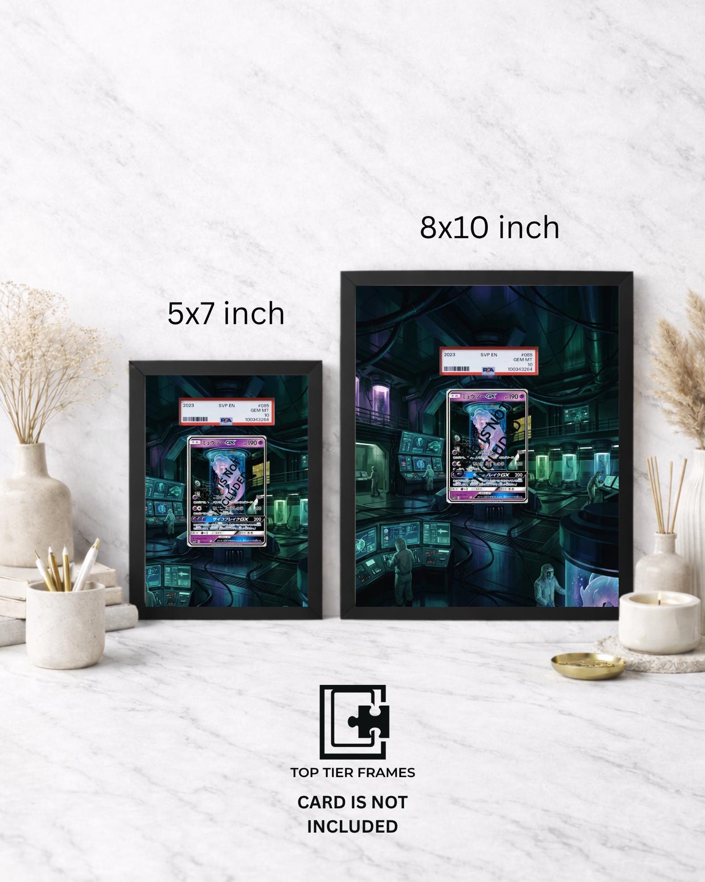 Premium Frame for Mewtwo GX | 8x10 / 5x7 Graded Slab or Raw Card Display | Extended Art Wall Decor