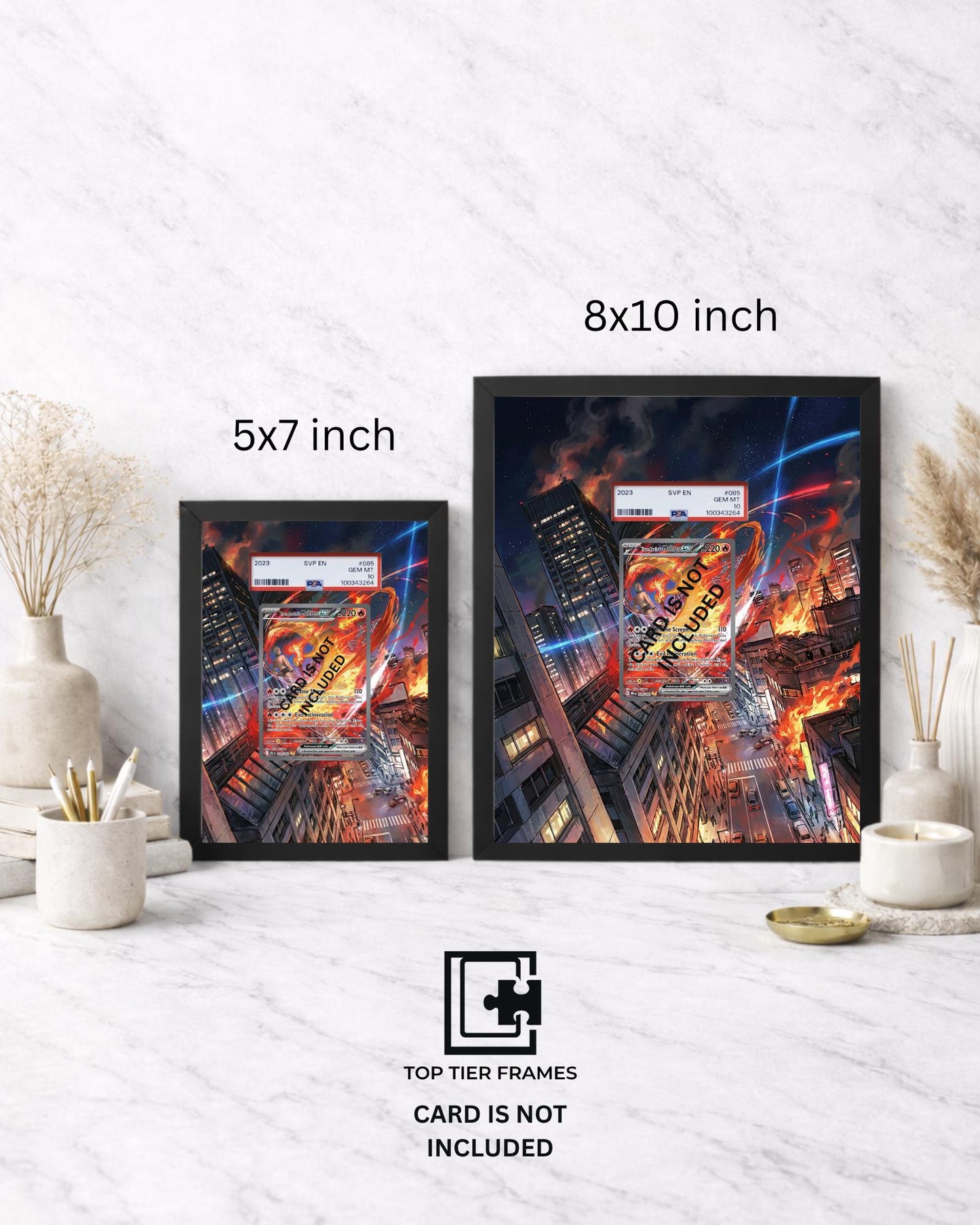 Premium Frame for Team Rocket's Moltres 229/182 | 8x10 / 5x7 Graded Slab or Raw Card Display | Extended Art Wall Decor