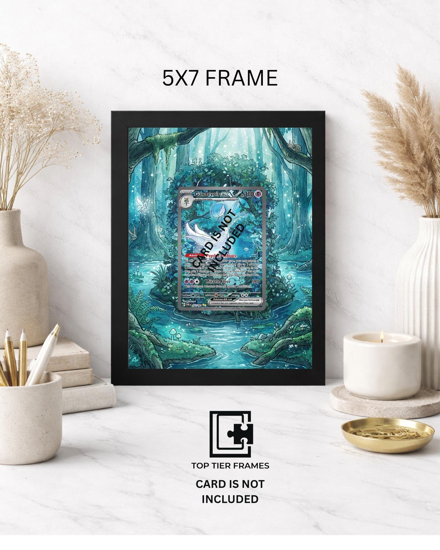 Premium Display Frame for Gardevoir 233/091 | Compatible with Paldean Fates | 8x10 & 5x7 Graded Slab or Raw Card Showcase