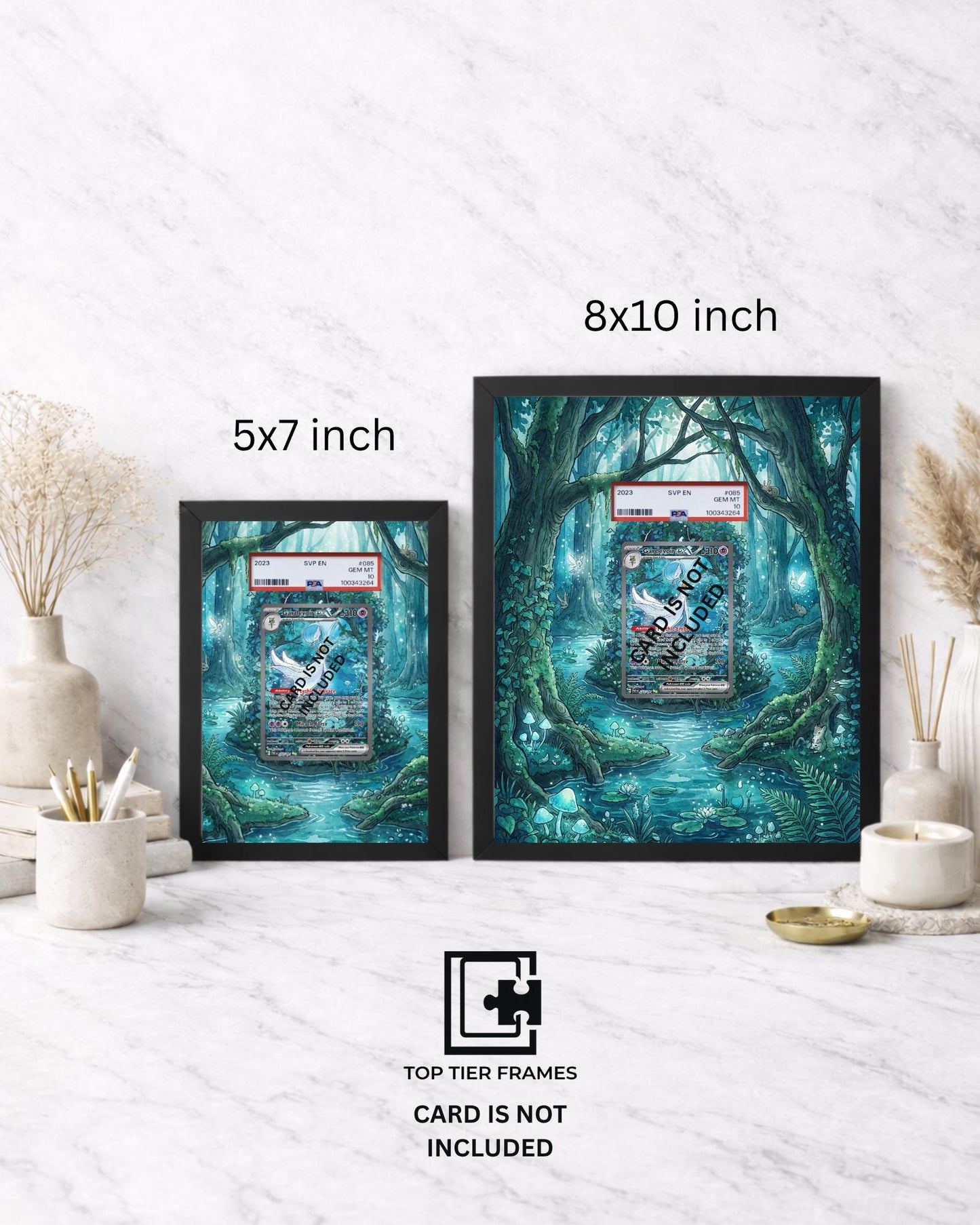 Premium Display Frame for Gardevoir 233/091 | Compatible with Paldean Fates | 8x10 & 5x7 Graded Slab or Raw Card Showcase