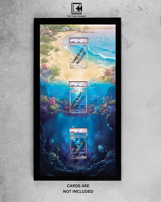 Premium Frame for Squirtle Evolution Line - Panoramic Collector Wall Decor - 22x11 Inch