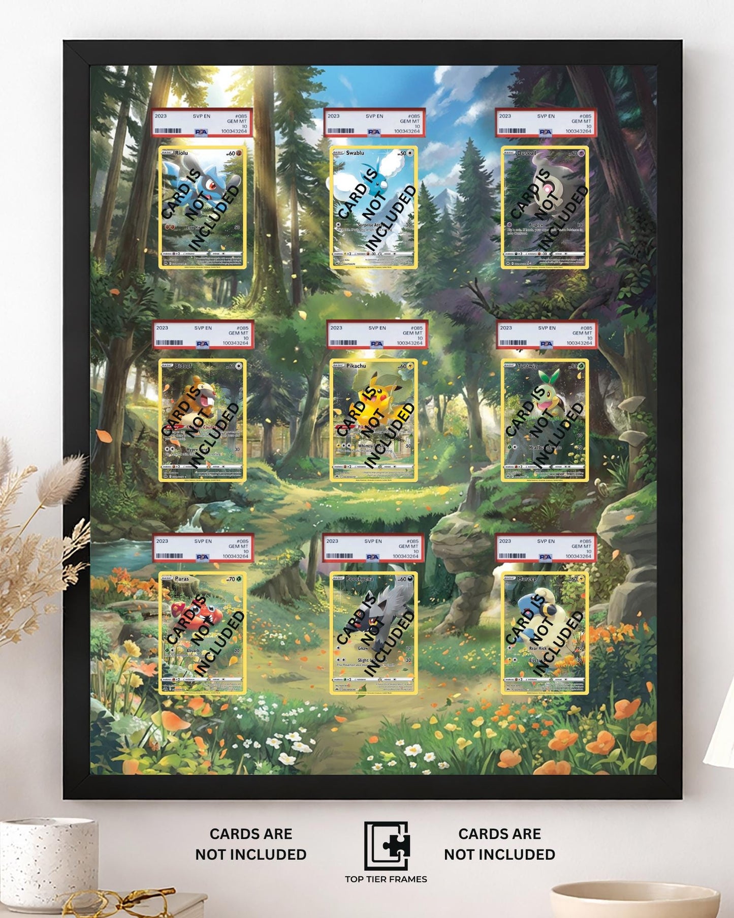 Premium 9-Card Wall Display Frame for CZ God Pack Gallerian | 16x20 Multi-Card Holder | Extended Art Starter Gallery Frame