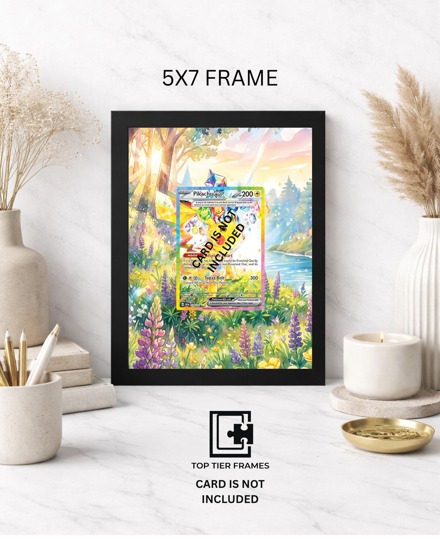 Premium Frame for Pikachu Ex 238/191 | 8x10 / 5x7 Graded Slab or Raw Card Display | Extended Art Wall Decor