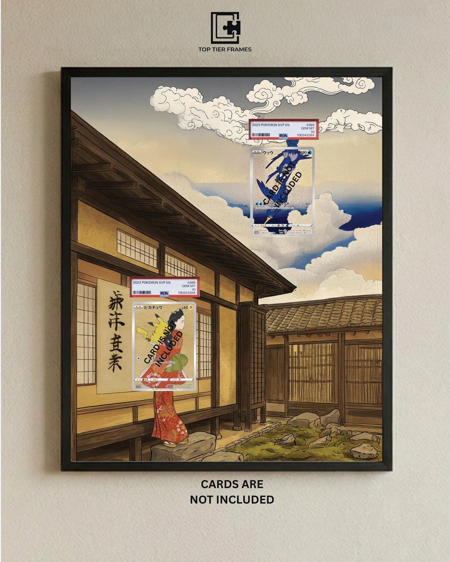12x16 Display Frame for Pikachu & Cramorant | Stamp Promo Accessory | Japanese Art TCG Holder