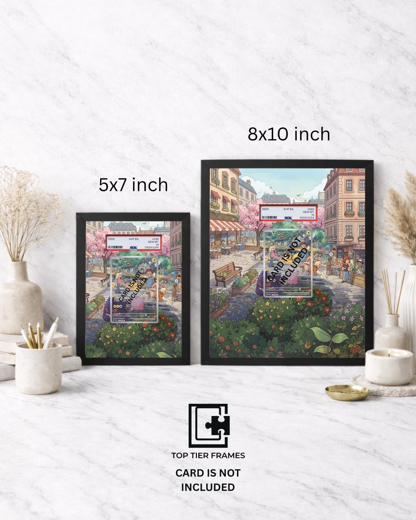 Premium Frame for Pikachu 173/165 | 8x10 / 5x7 Graded Slab or Raw Card Display | Extended Art Wall Decor