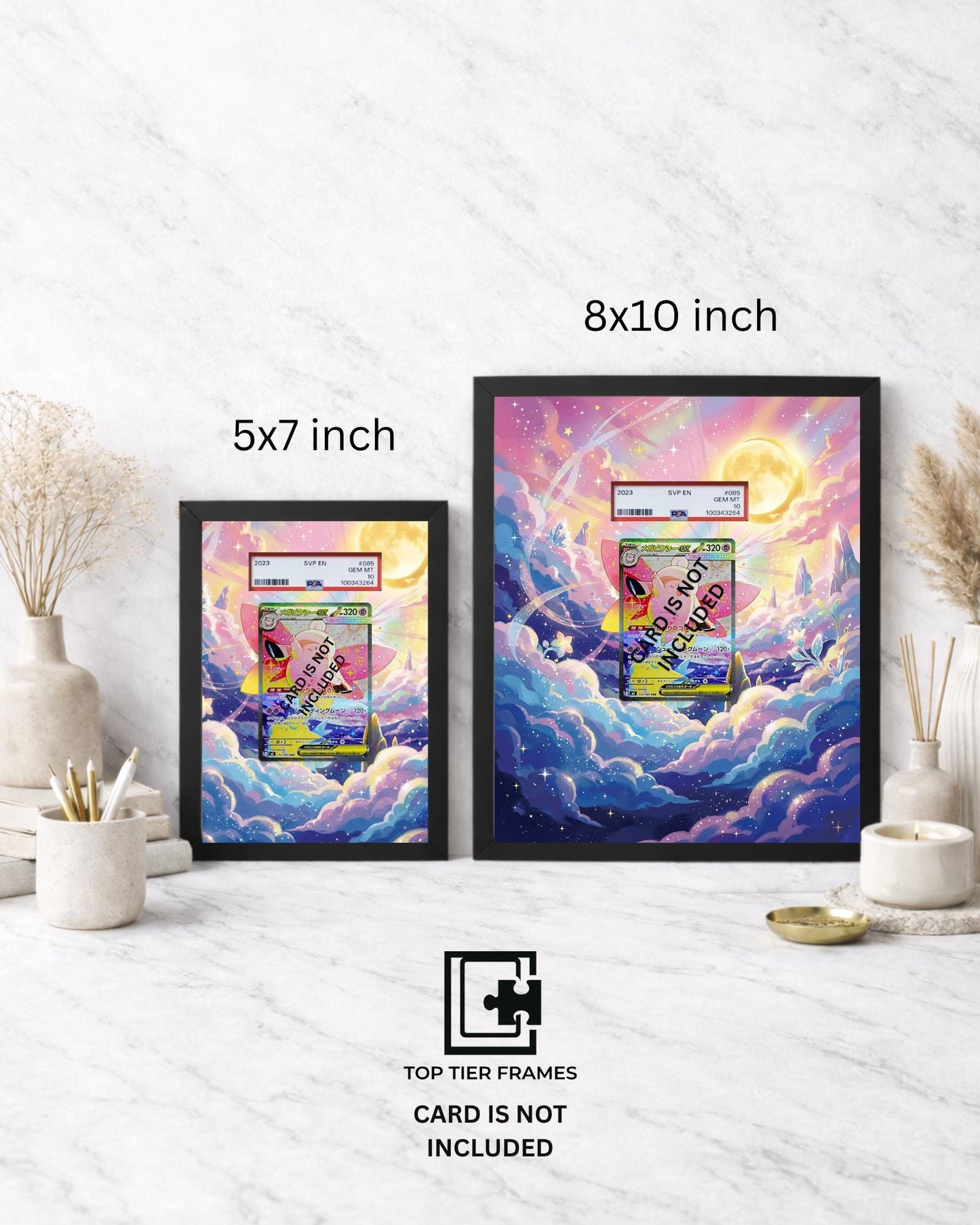 Premium Display Frame for Mega Clefable ex #119/088 | Compatible with Pokemon Perfect Order | 8x10 & 5x7 Graded Slab or Raw Card Showcase