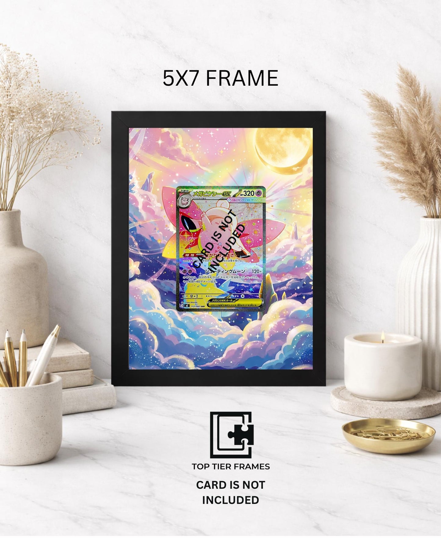 Premium Display Frame for Mega Clefable ex #119/088 | Compatible with Pokemon Perfect Order | 8x10 & 5x7 Graded Slab or Raw Card Showcase