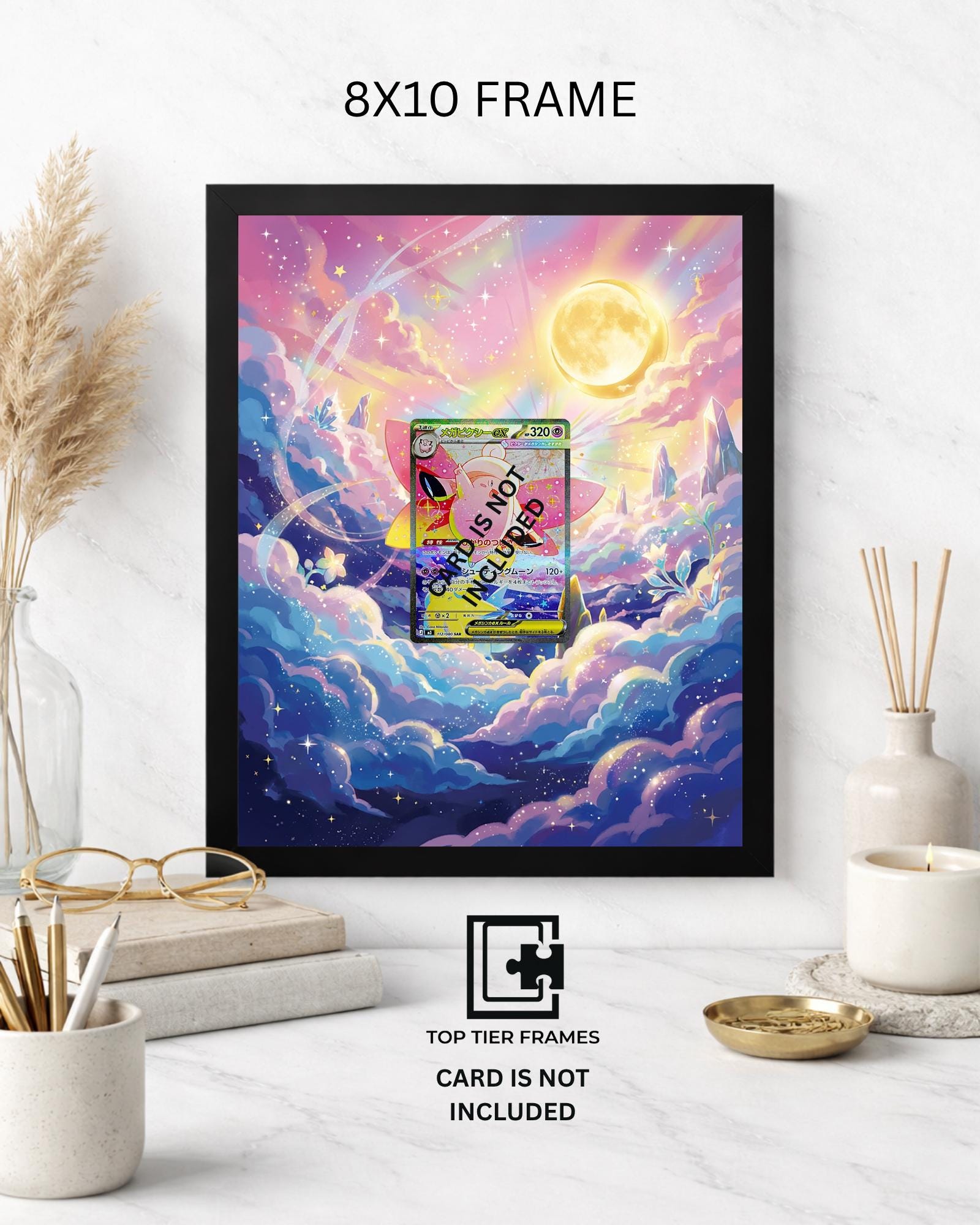 Mega Clefable ex #119/088 Pokémon TCG card display frame - extended art wall decor