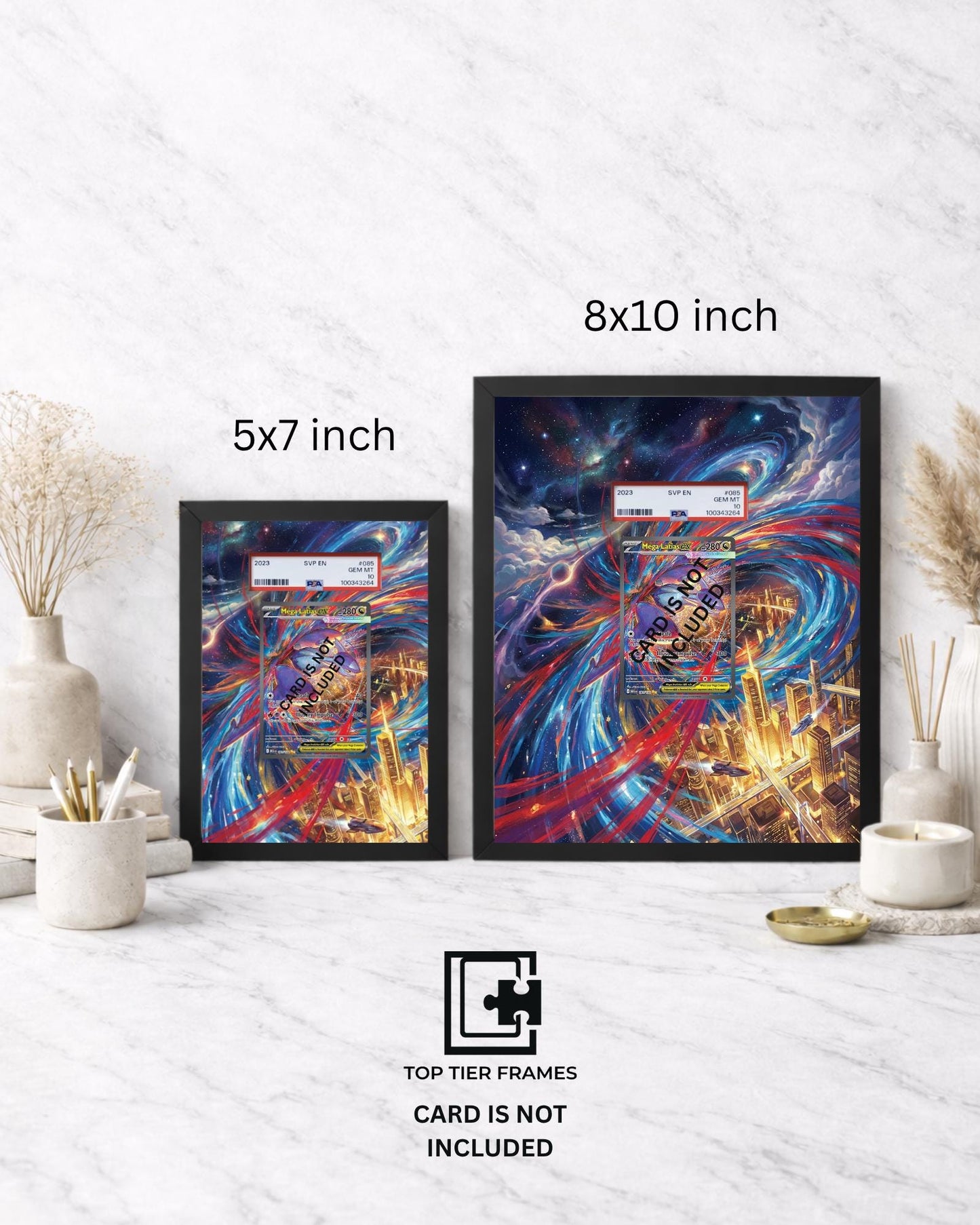Premium Display Frame for Mega Latias ex #181/132 | Compatible with Mega Evolution | 8x10 & 5x7 Graded Slab or Raw Card Showcase
