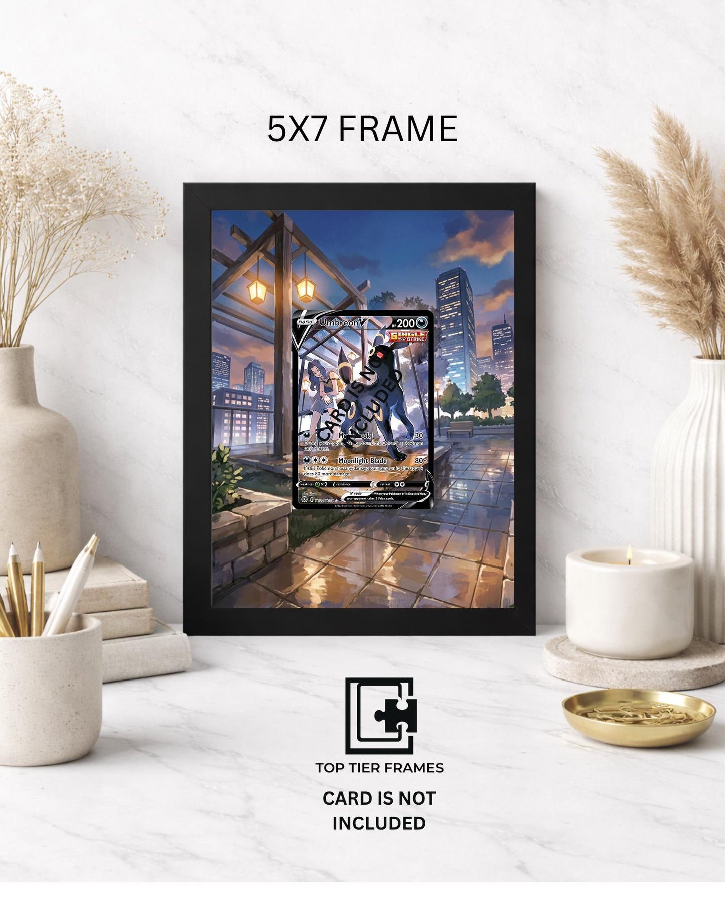 Premium Display Frame for Umbreon V #TG22/ TG30 | Compatible with Brilliant Stars | 8x10 & 5x7 Graded Slab or Raw Card Showcase
