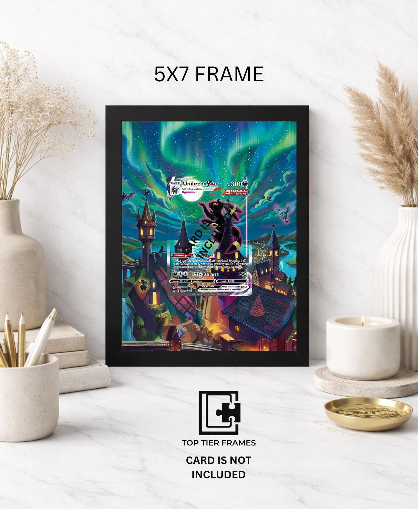 Premium Display Frame for Umbreon VMAX #215/203 | Compatible with Evolving Skies | 8x10 & 5x7 Graded Slab or Raw Card Showcase
