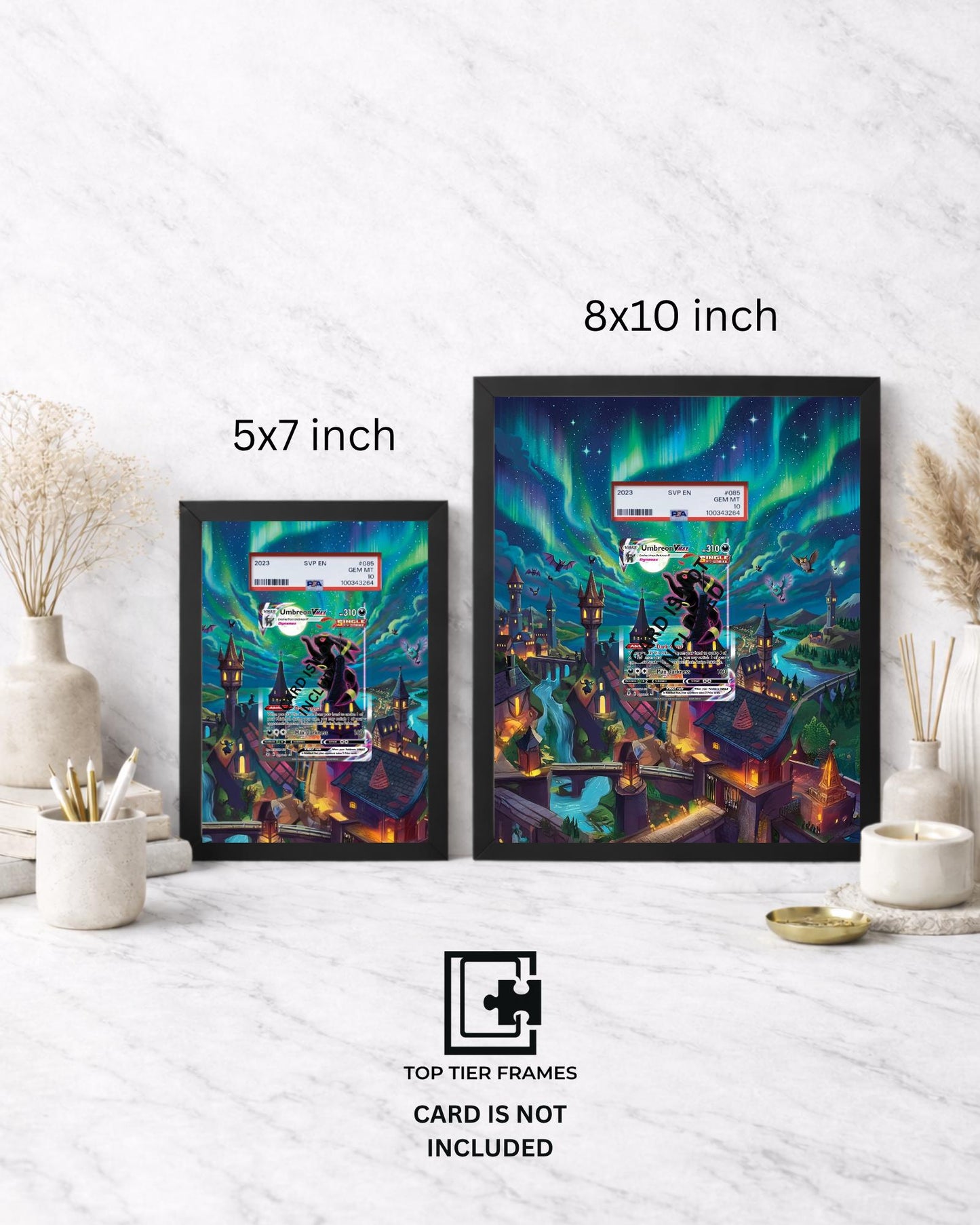 Premium Display Frame for Umbreon VMAX #215/203 | Compatible with Evolving Skies | 8x10 & 5x7 Graded Slab or Raw Card Showcase