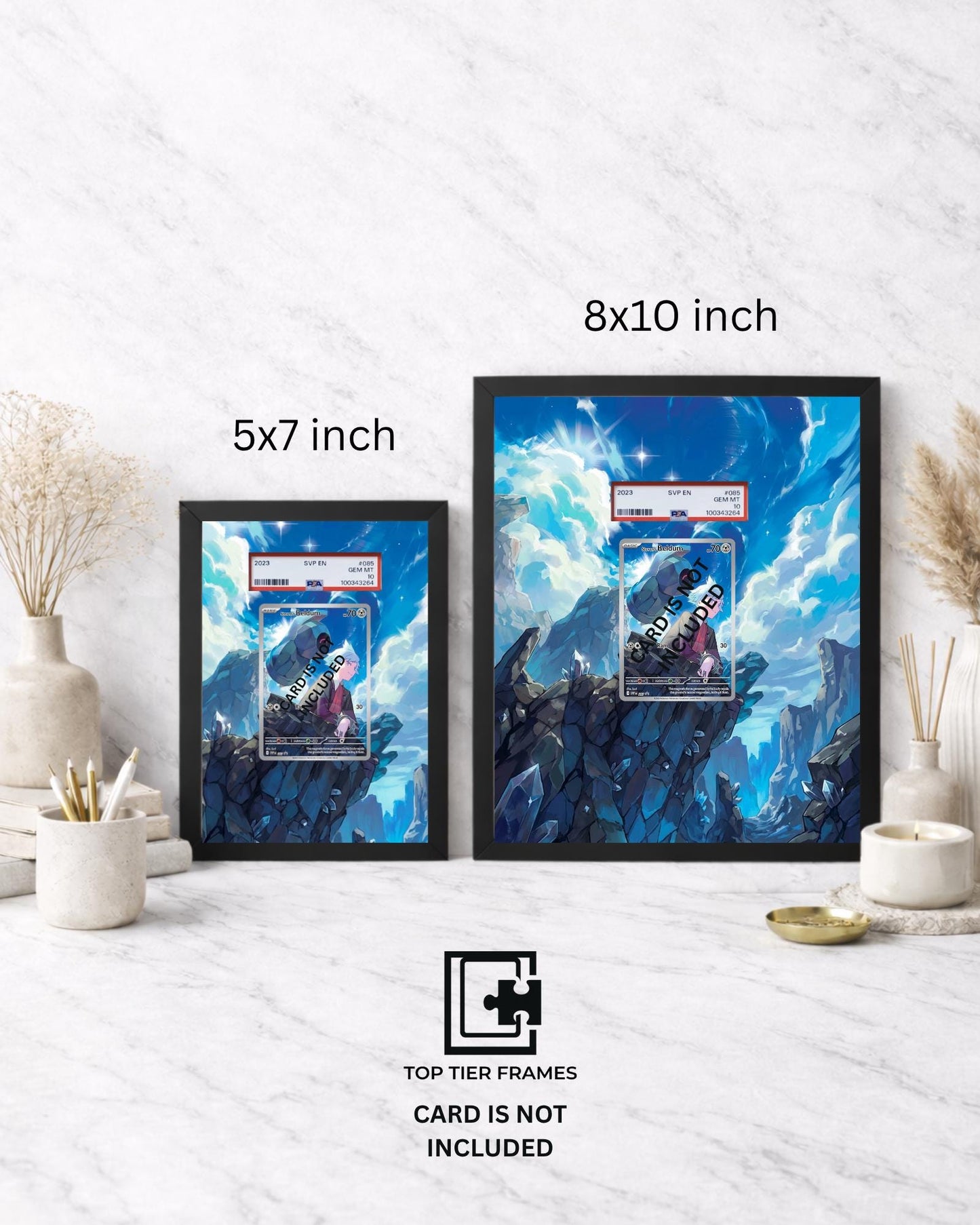 Premium Frame for Beldum Promo 207 | 8x10 / 5x7 Graded Slab or Raw Card Display | Extended Art Wall Decor