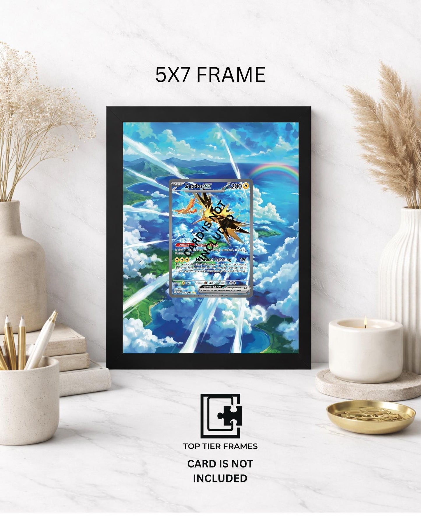 Premium Frame for Zapdos 202/165 | 8x10 / 5x7 Graded Slab or Raw Card Display | Extended Art Wall Decor