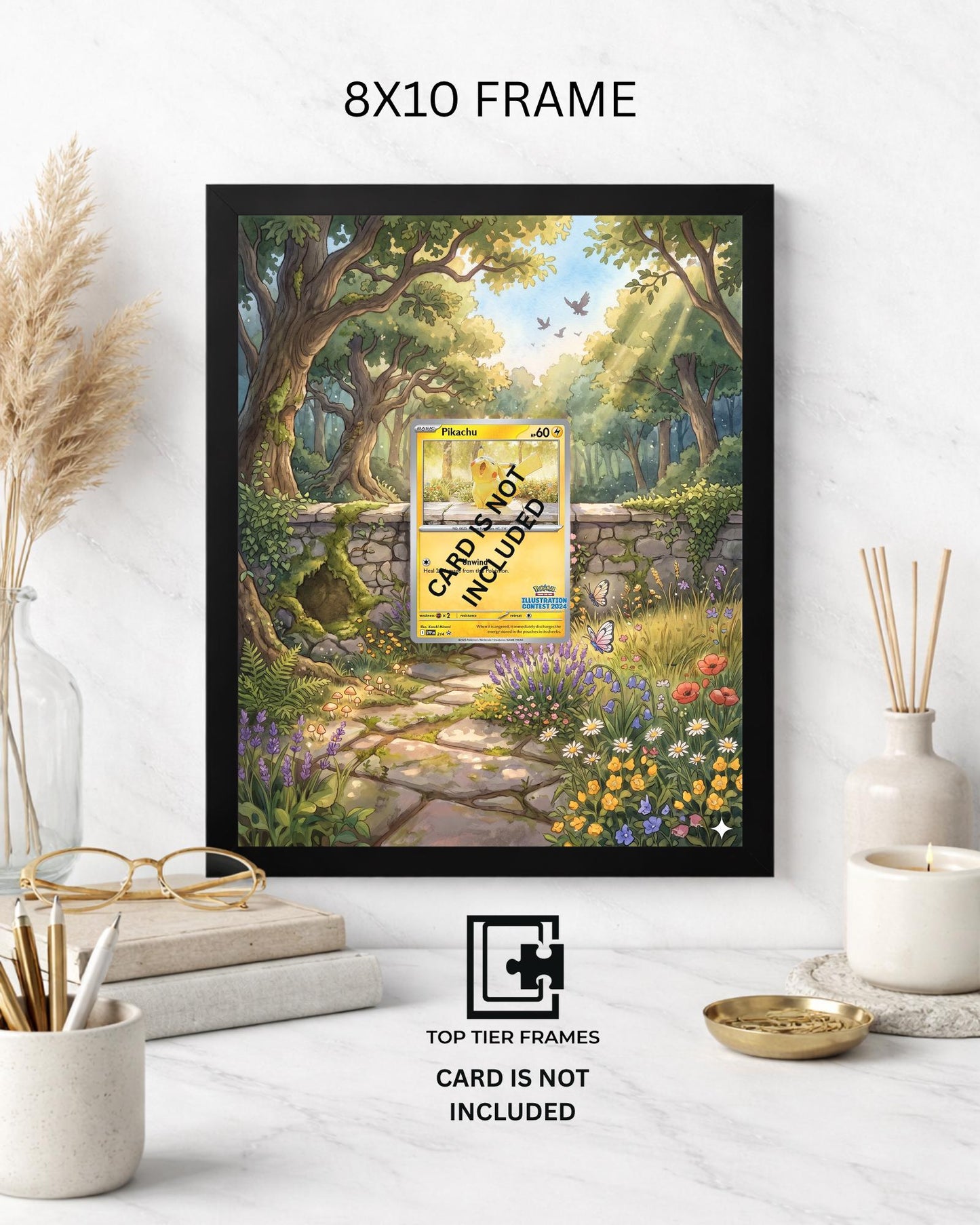 Premium Frame for Pikachu Promo 214 | 8x10 / 5x7 Graded Slab or Raw Card Display | Extended Art Wall Decor