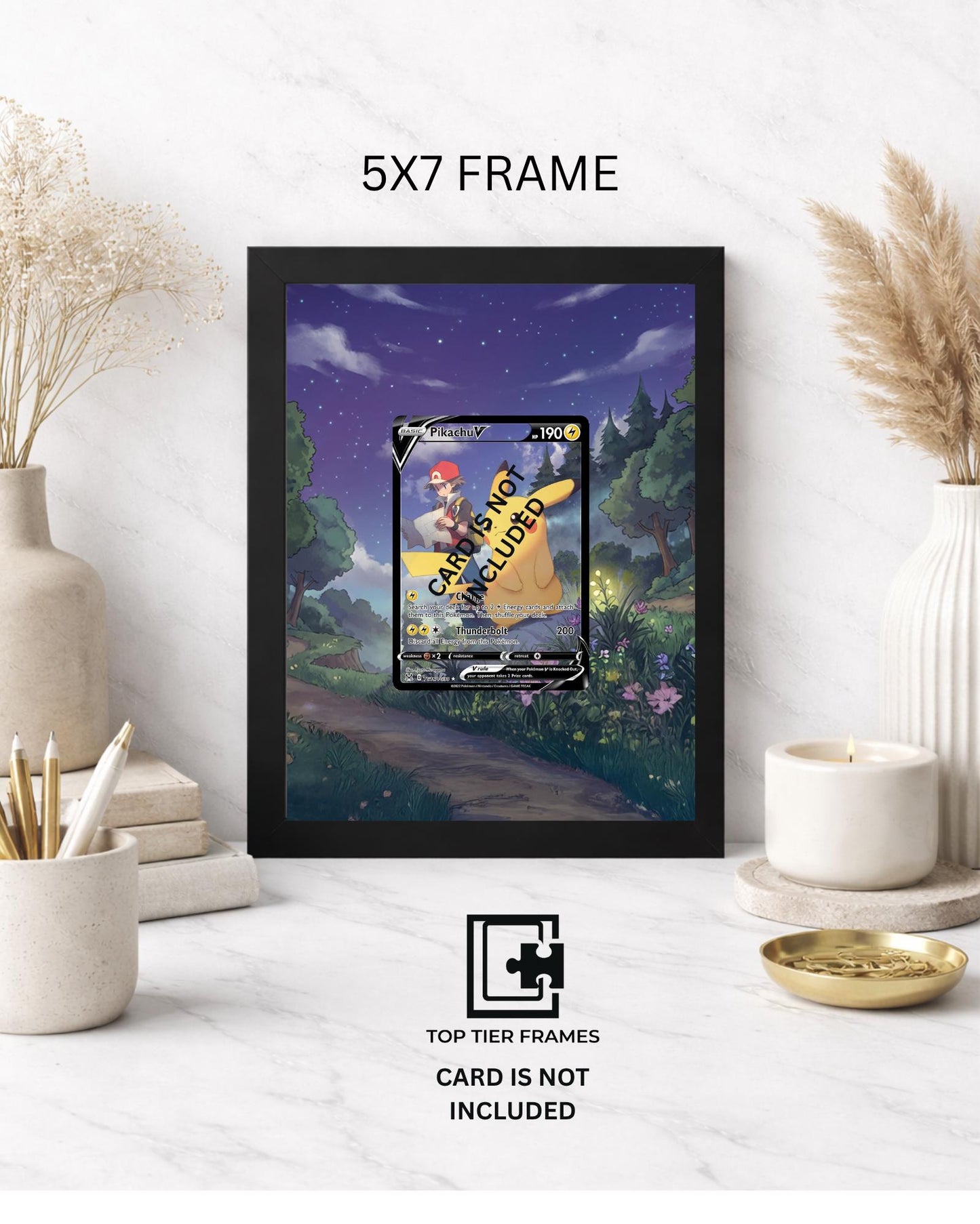 Premium Frame for Pikachu TG16/TG30 | 8x10 / 5x7 Graded Slab or Raw Card Display | Extended Art Wall Decor