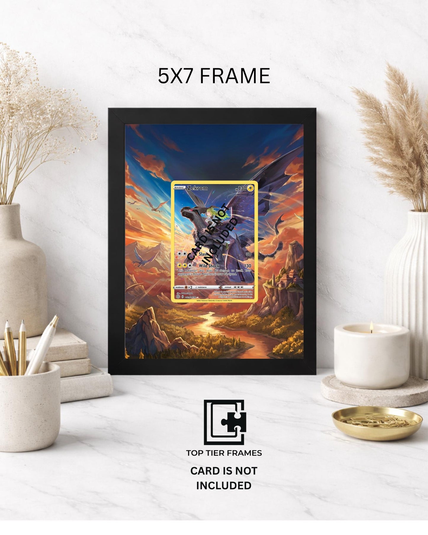 Premium Frame for Zekrom TG05/TG30 | 8x10 / 5x7 Graded Slab or Raw Card Display | Extended Art Wall Decor