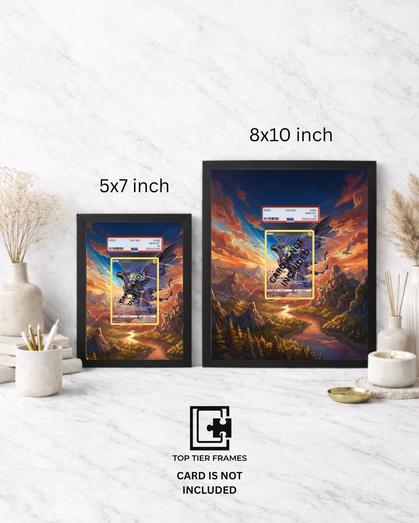 Premium Frame for Zekrom TG05/TG30 | 8x10 / 5x7 Graded Slab or Raw Card Display | Extended Art Wall Decor