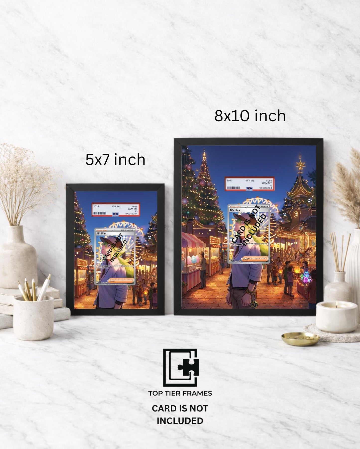 Premium Frame for N's Plan 170/086 | 8x10 / 5x7 Graded Slab or Raw Card Display | Extended Art Wall Decor
