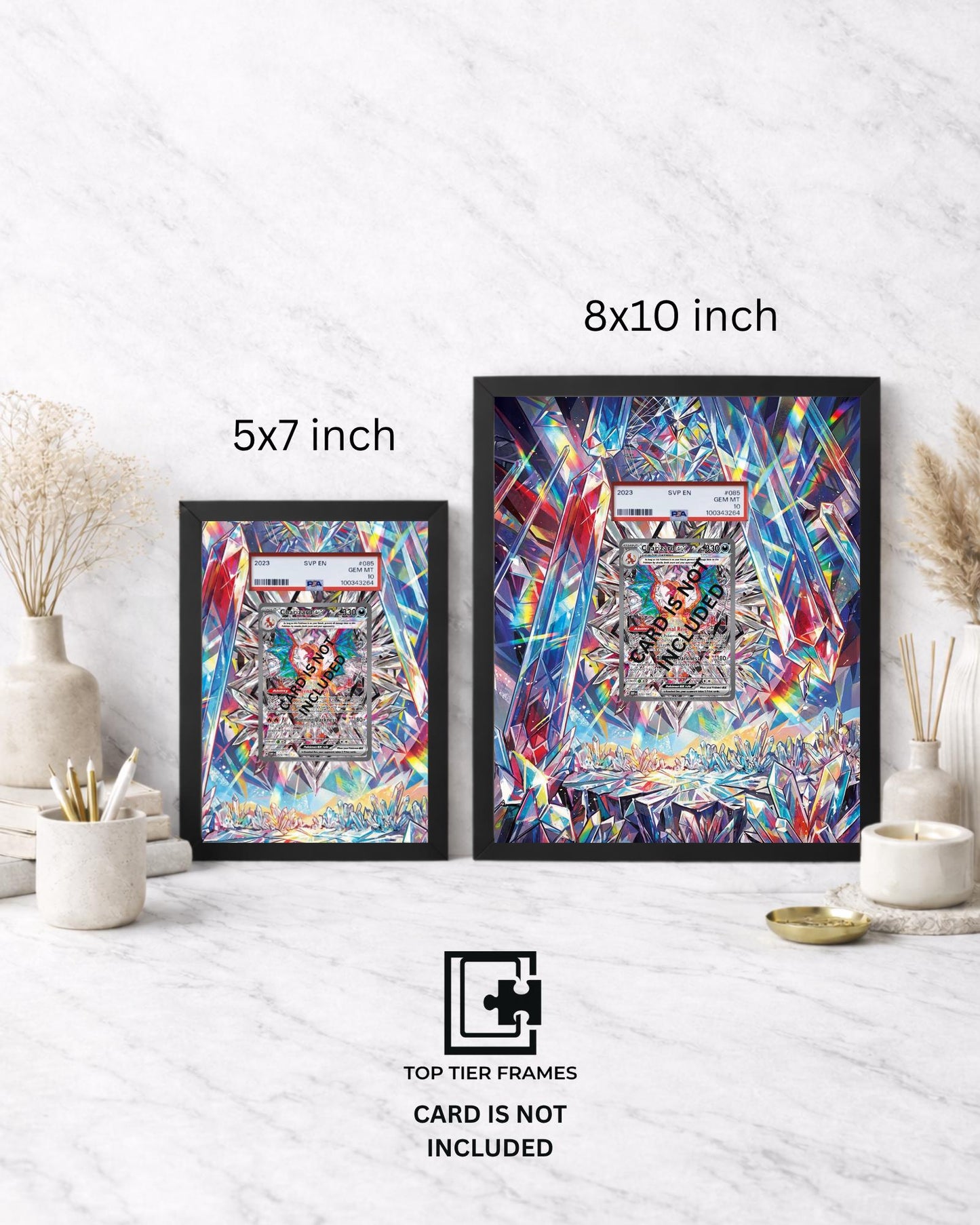 Premium Frame for Charizard 223/197 | 8x10 / 5x7 Graded Slab or Raw Card Display | Extended Art Wall Decor