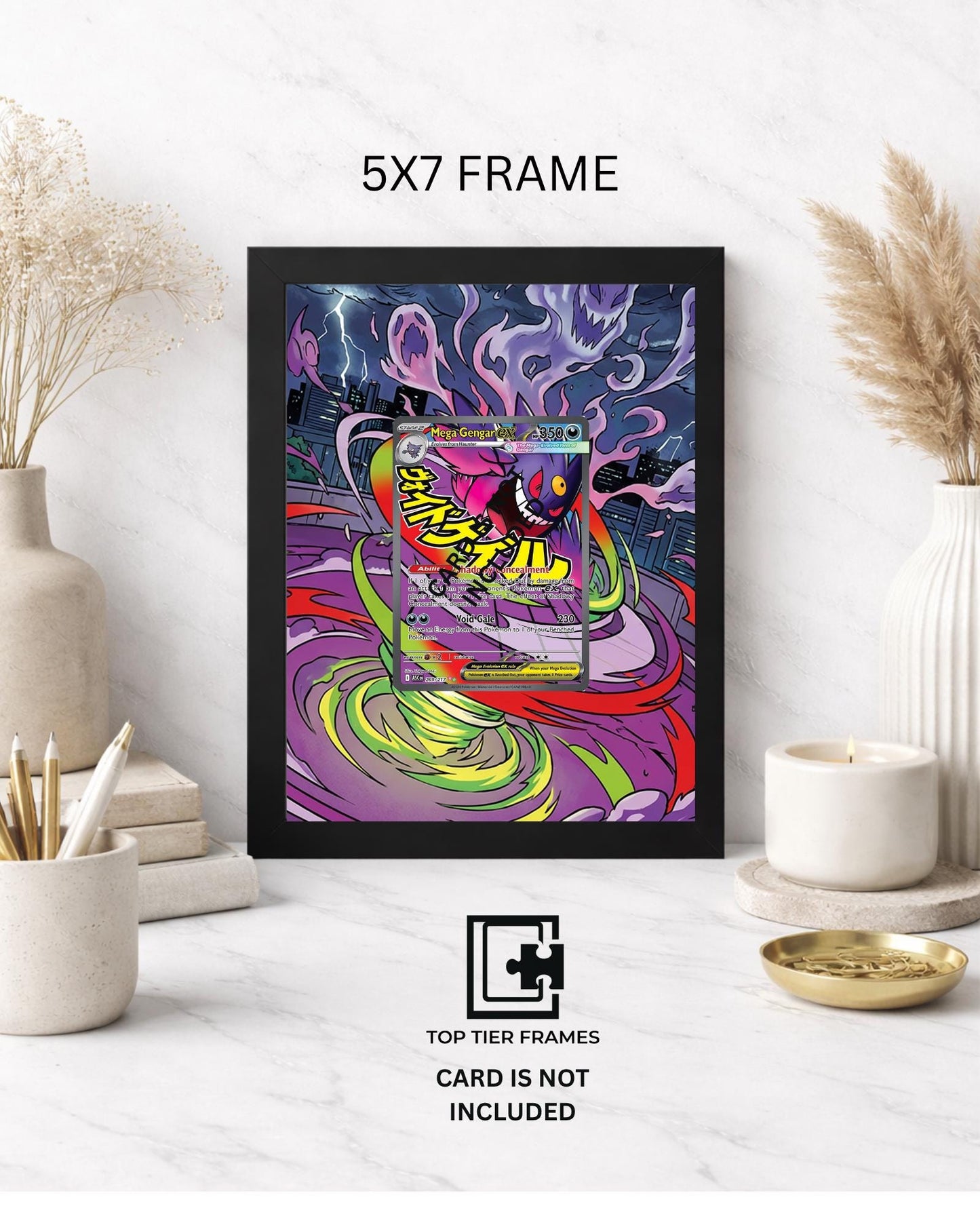 Premium Frame for Gengar Mega Attack 269/217 | 8x10 / 5x7 Graded Slab or Raw Card Display | Extended Art Wall Decor