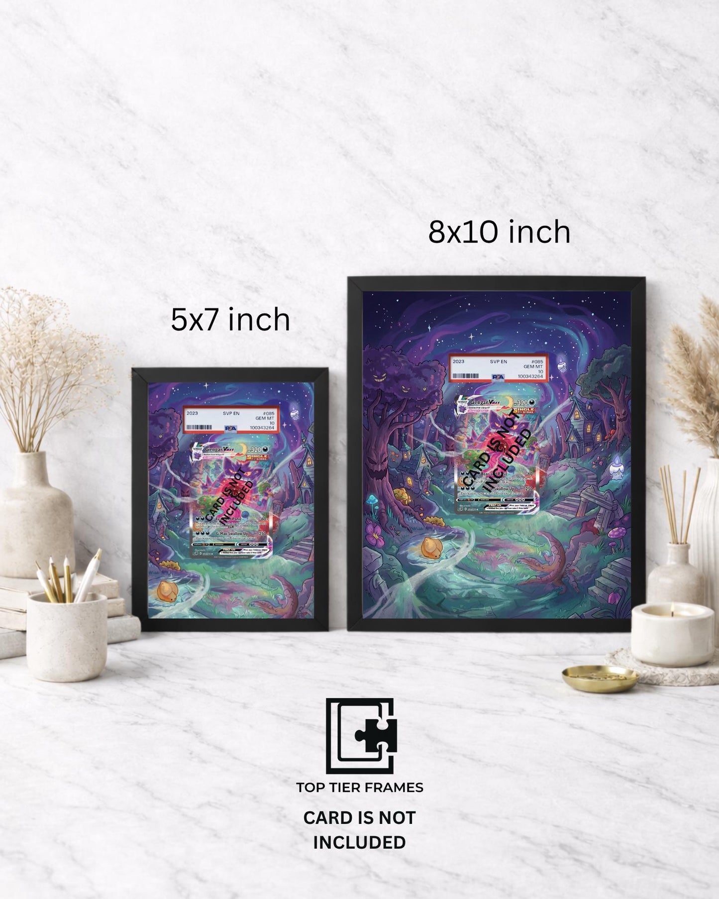 Premium Frame for Gengar Vmax 271/264 | 8x10 / 5x7 Graded Slab or Raw Card Display | Extended Art Wall Decor