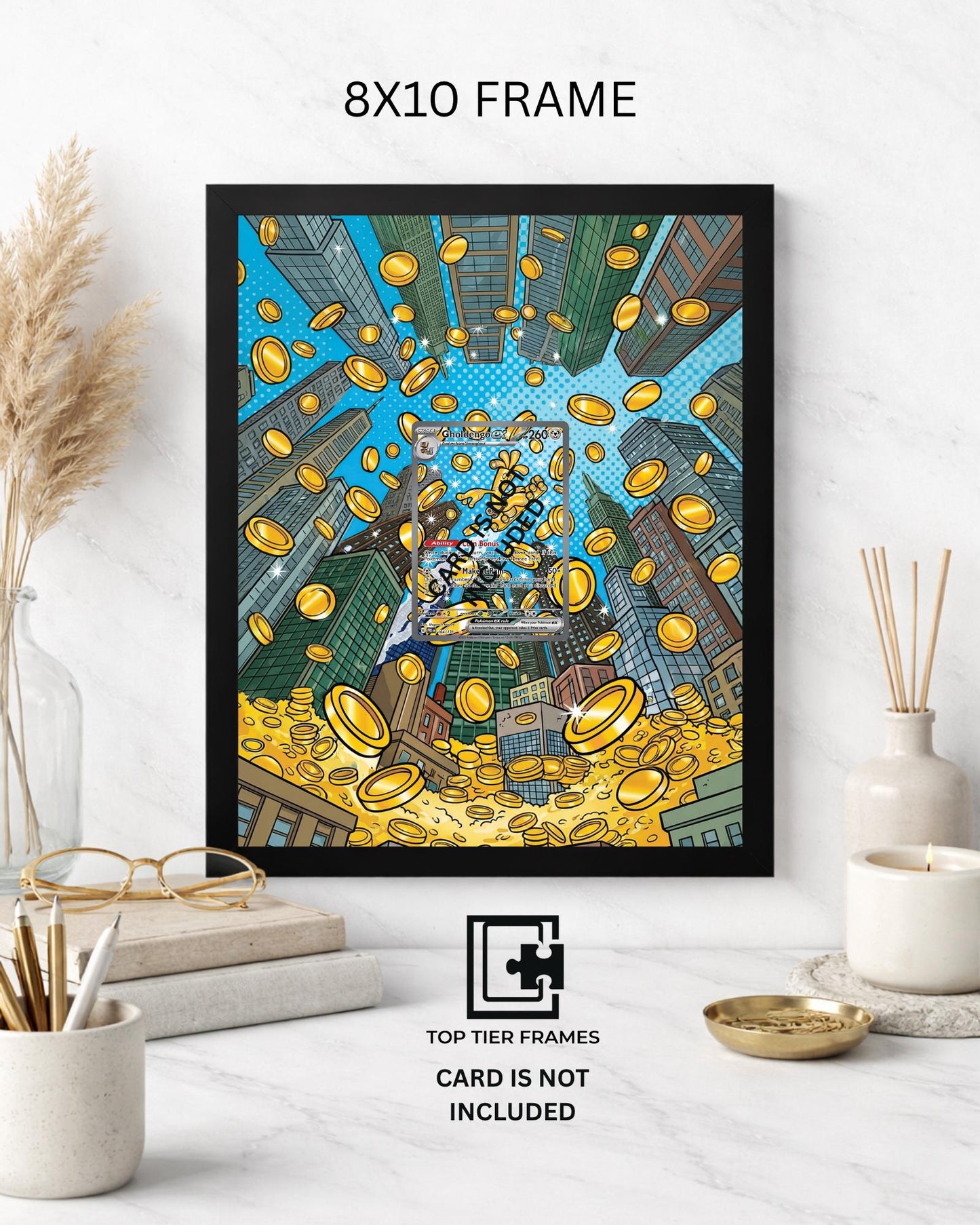 Premium Frame for Gholdengo 164/131 | 8x10 / 5x7 Graded Slab or Raw Card Display | Extended Art Wall Decor