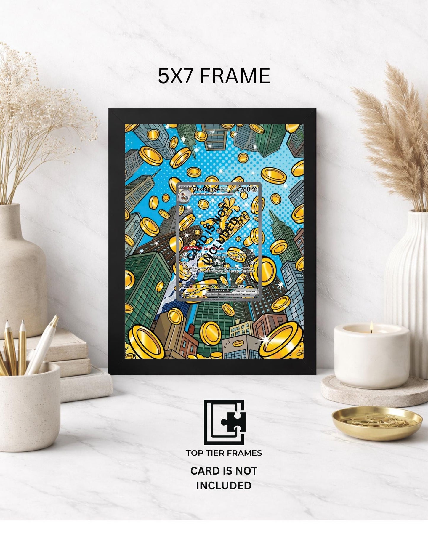 Premium Frame for Gholdengo 164/131 | 8x10 / 5x7 Graded Slab or Raw Card Display | Extended Art Wall Decor