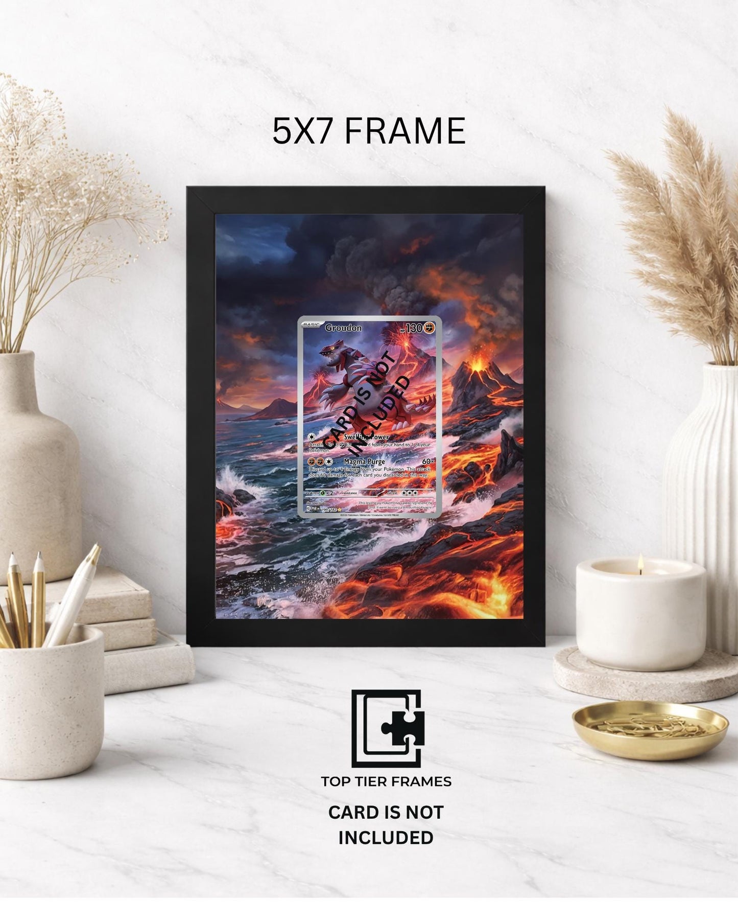 Premium Frame for Groudon 199/182 | 8x10 / 5x7 Graded Slab or Raw Card Display | Extended Art Wall Decor