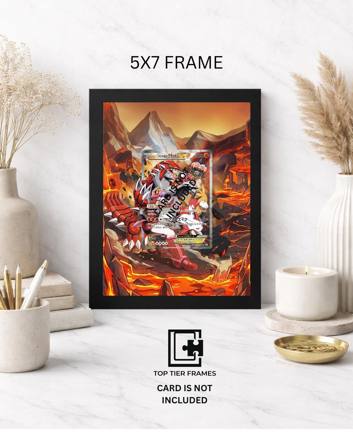 Premium Frame for Team Magma Groudon | 8x10 / 5x7 Graded Slab or Raw Card Display | Extended Art Wall Decor