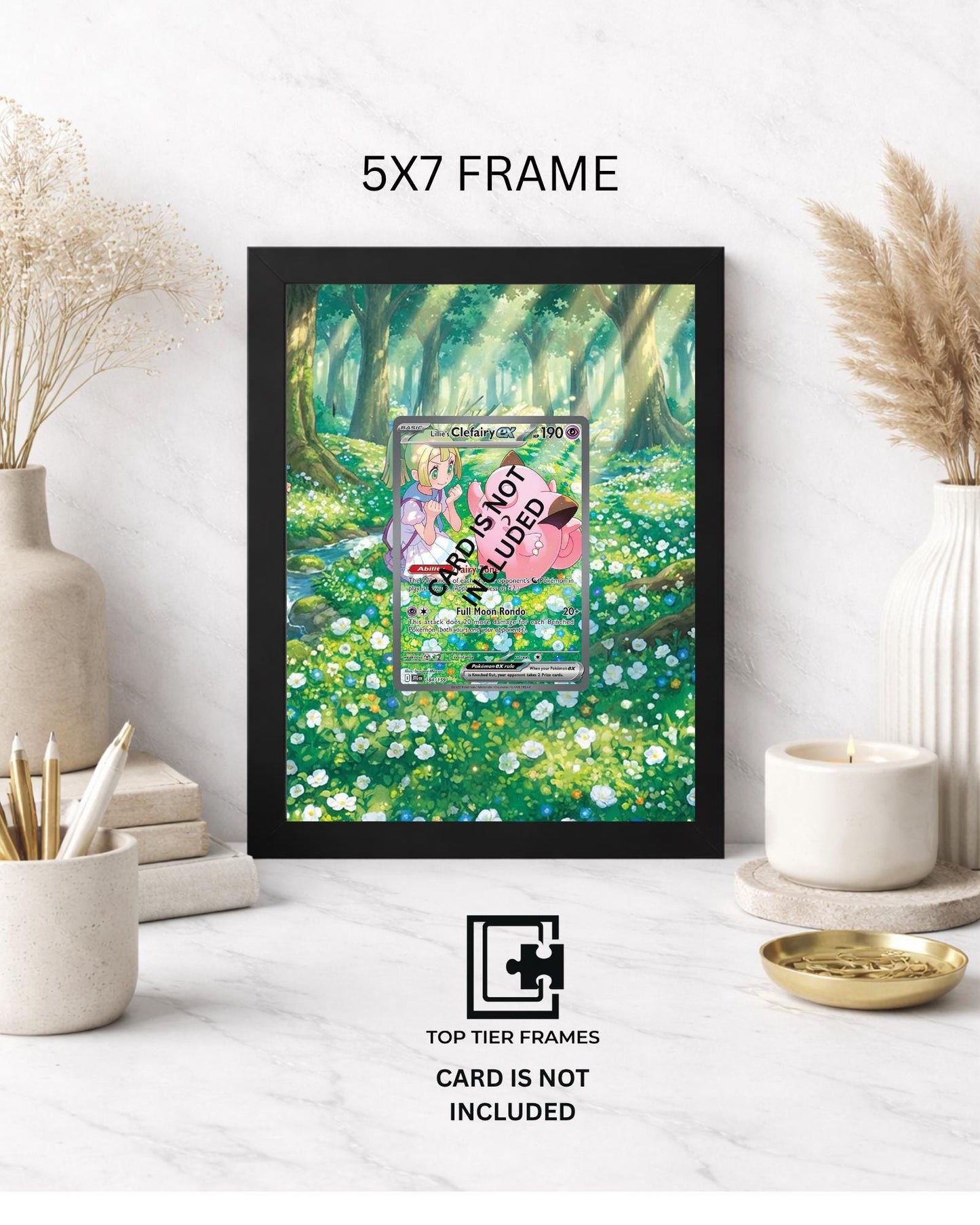 Premium Frame for Lillie's Clefairy Ex 184/159 | 8x10 / 5x7 Graded Slab or Raw Card Display | Extended Art Wall Decor