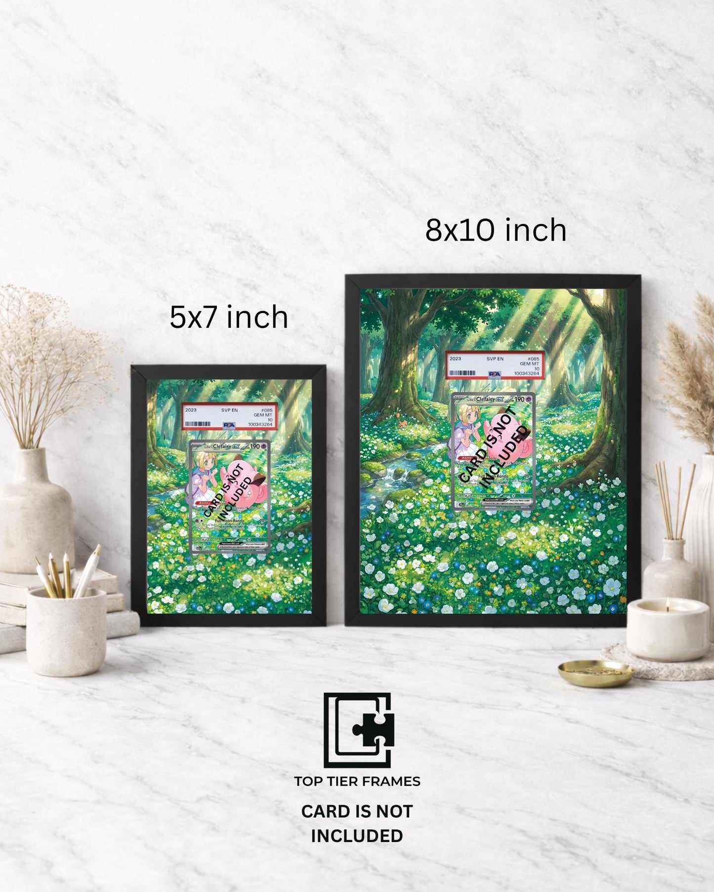 Premium Frame for Lillie's Clefairy Ex 184/159 | 8x10 / 5x7 Graded Slab or Raw Card Display | Extended Art Wall Decor