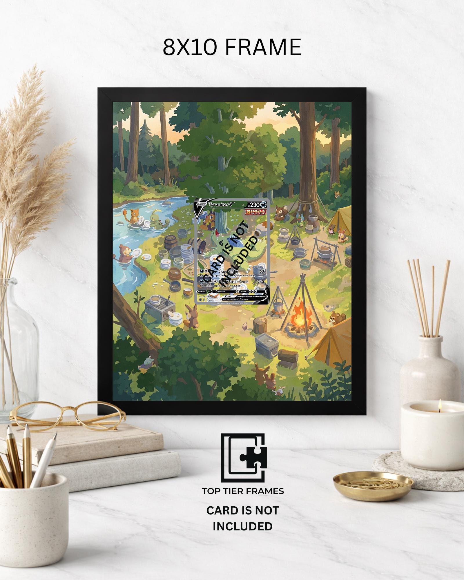 Tyranitar V 155/163 Pokémon TCG card display frame - extended art wall decor