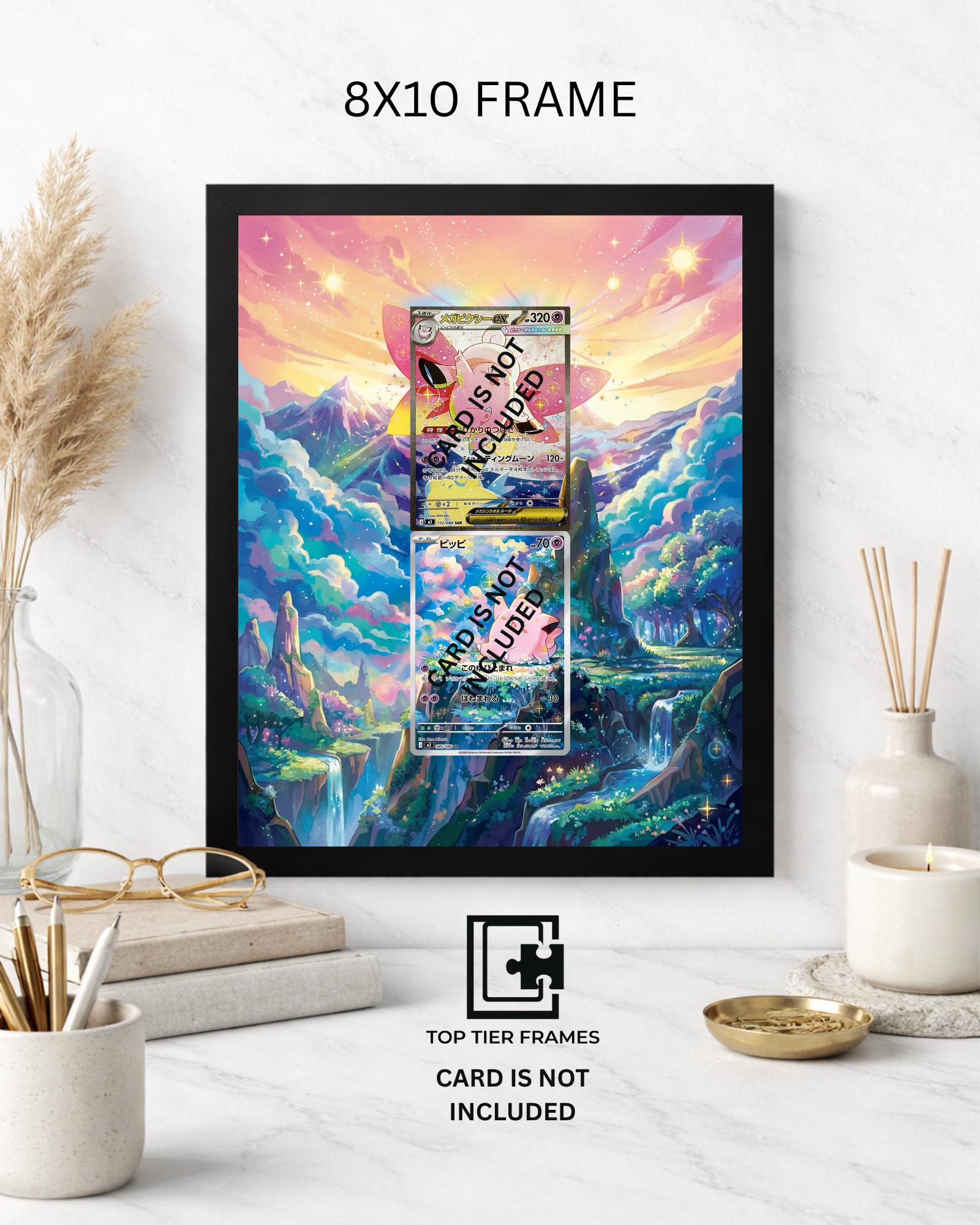 Clefairy #94 and Mega Clefable ex #119 Pokémon TCG card display frame - extended art wall decor